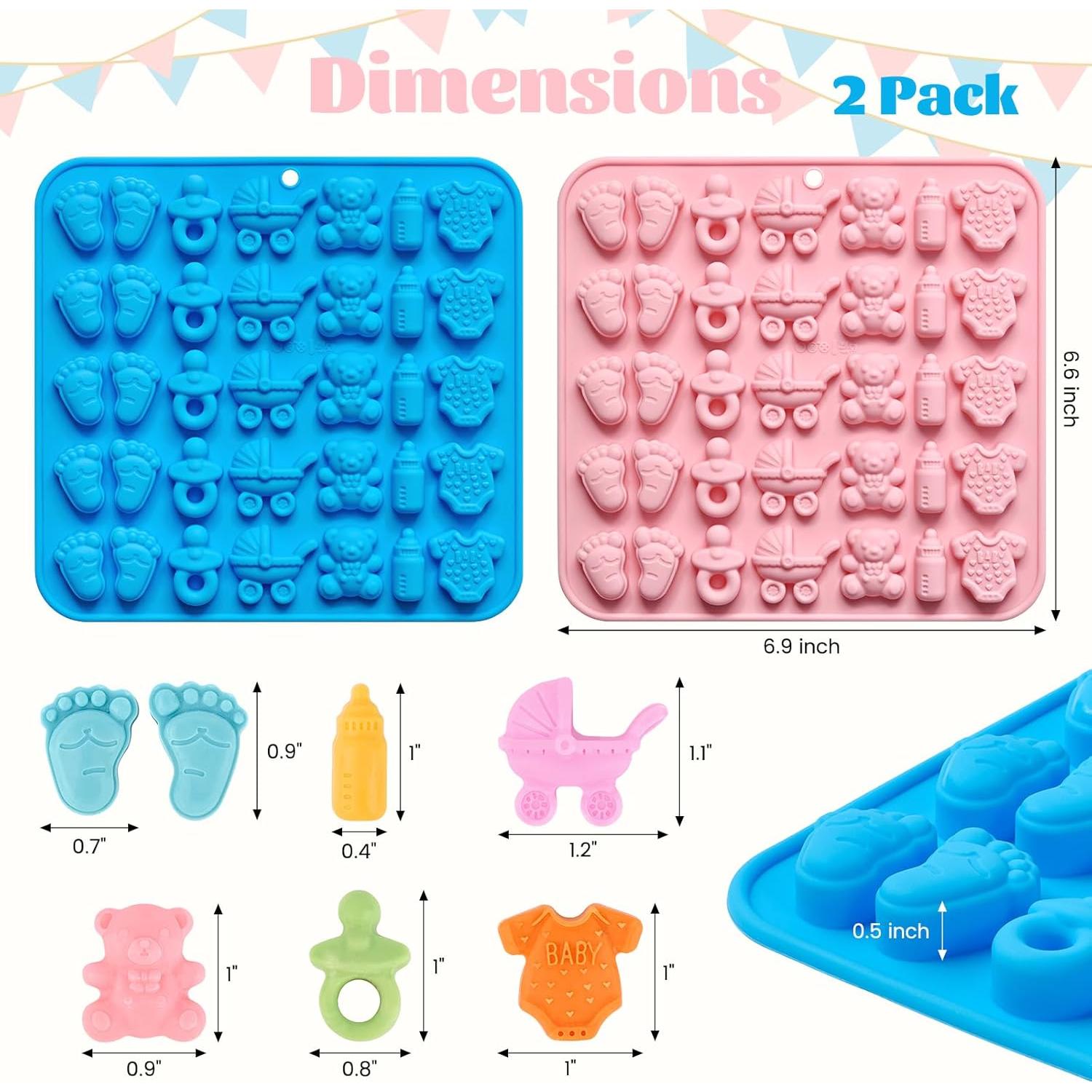 Moldes de Chocolate JOERSH para Baby Shower - 2 Piezas