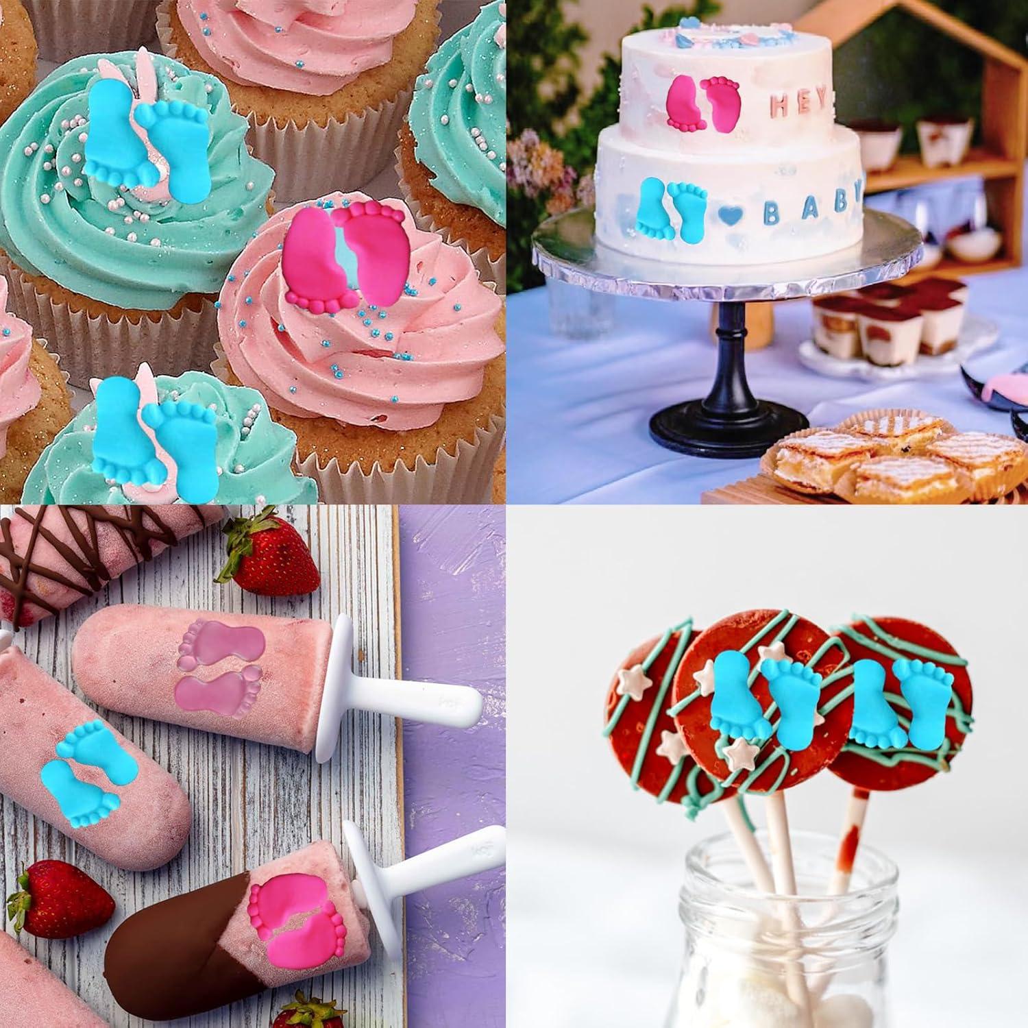 Molde de Silicona para Chocolate Pies de Bebé Rosa 2 Piezas