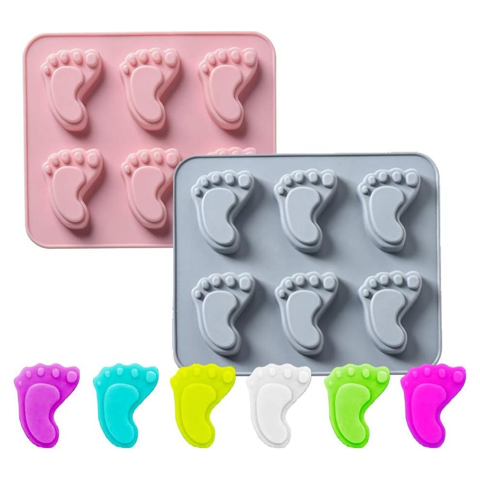 Moldes de Silicona en Forma de Pie de Bebé BENEKIY - 2 Piezas