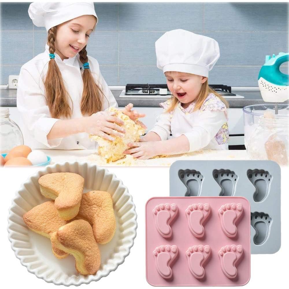 Moldes de Silicona en Forma de Pie de Bebé BENEKIY - 2 Piezas