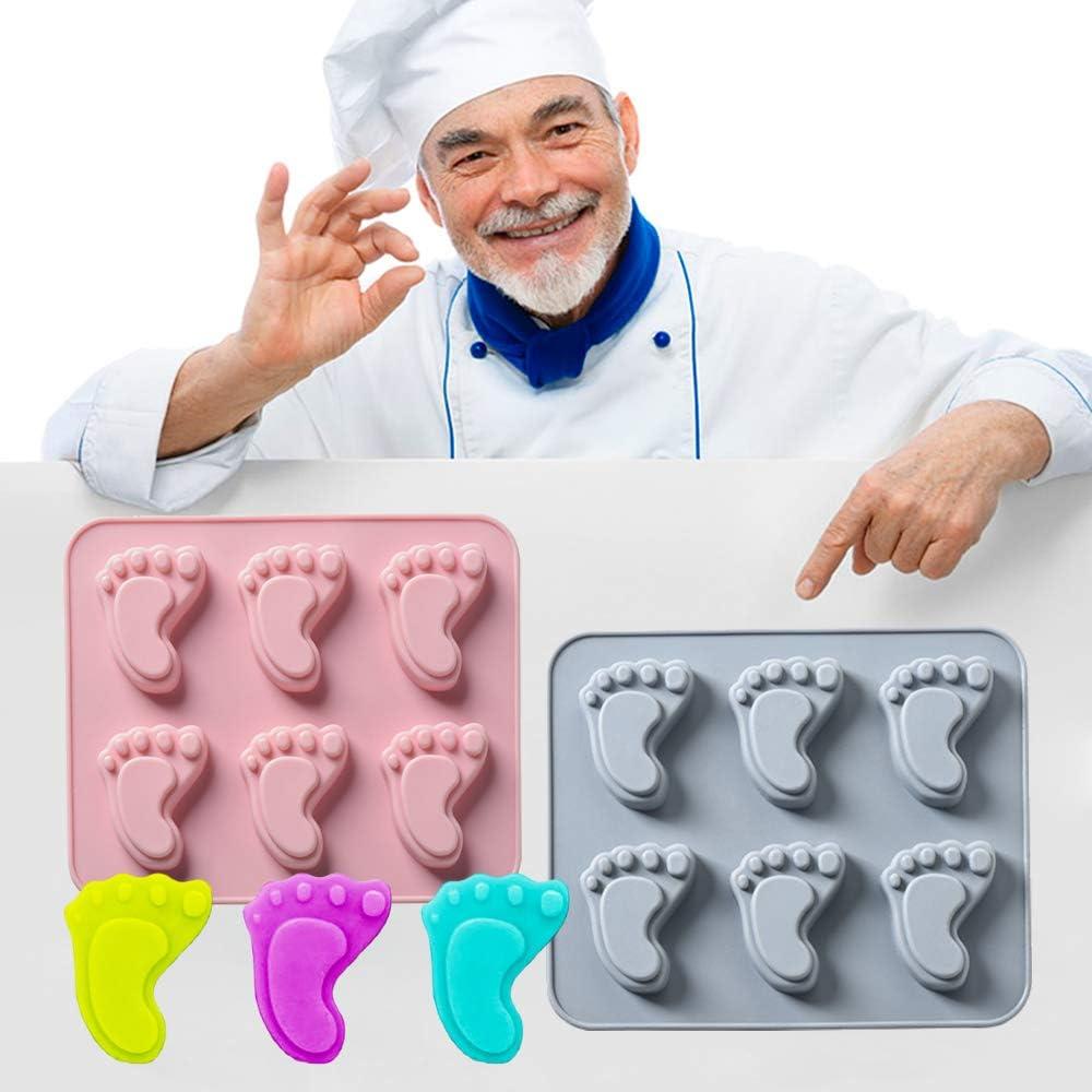 Moldes de Silicona en Forma de Pie de Bebé BENEKIY - 2 Piezas