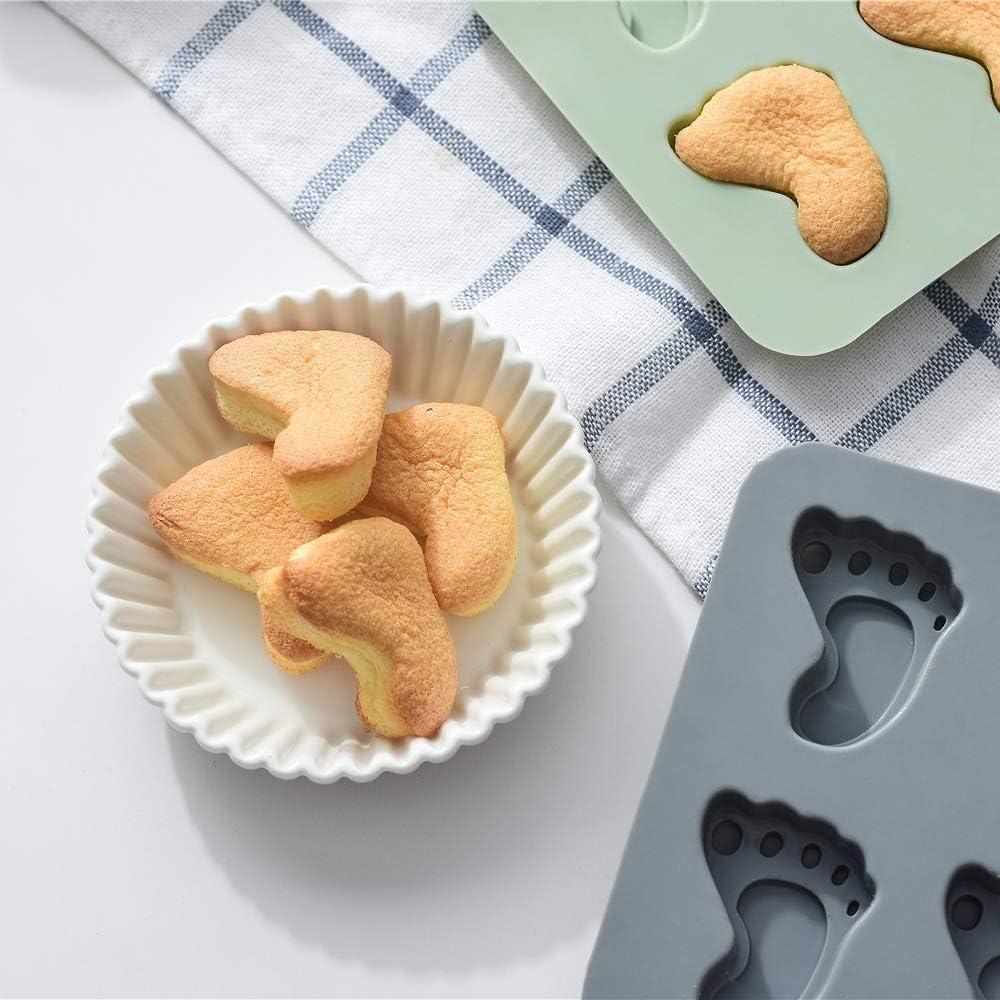 Moldes de Silicona en Forma de Pie de Bebé BENEKIY - 2 Piezas