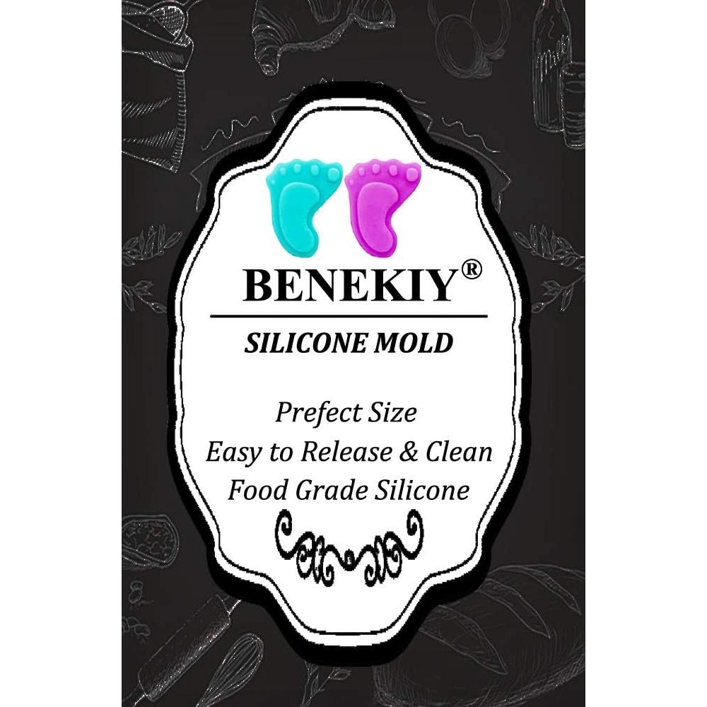 Moldes de Silicona en Forma de Pie de Bebé BENEKIY - 2 Piezas