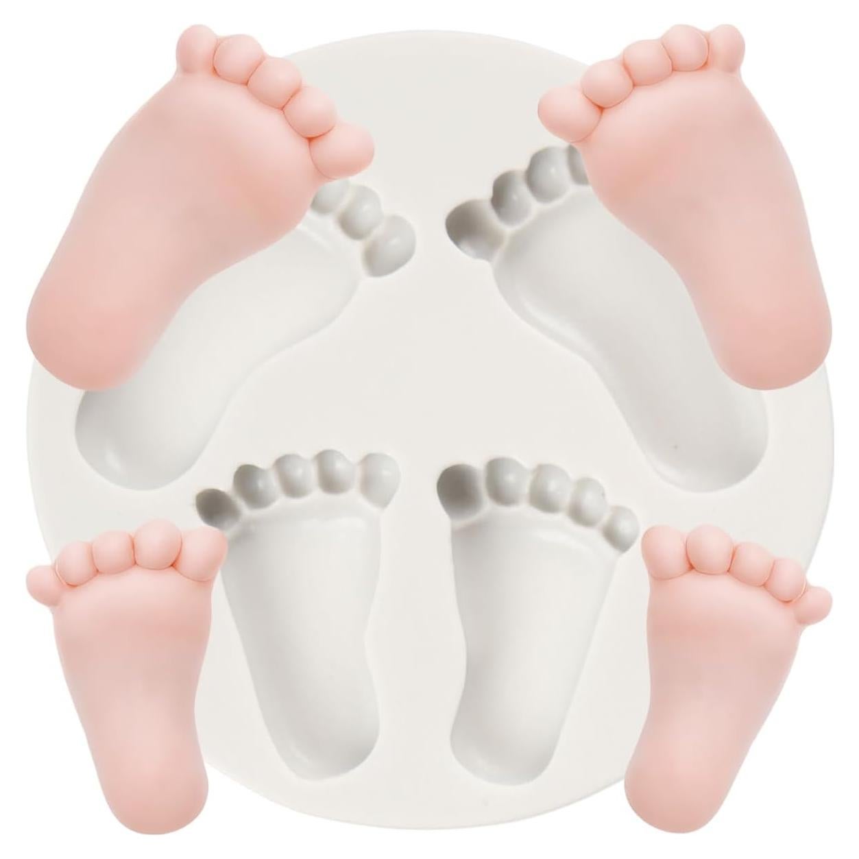 Molde de Silicona Pie de Bebé TAOXIBEI 9.66x9.66 cm