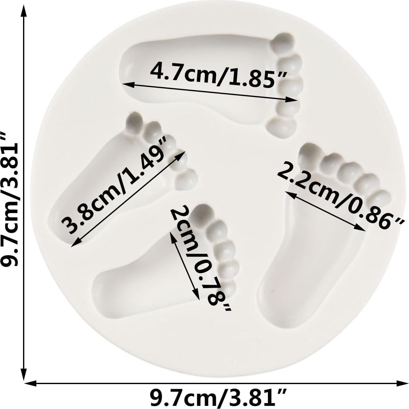 Molde de Silicona Pie de Bebé TAOXIBEI 9.66x9.66 cm