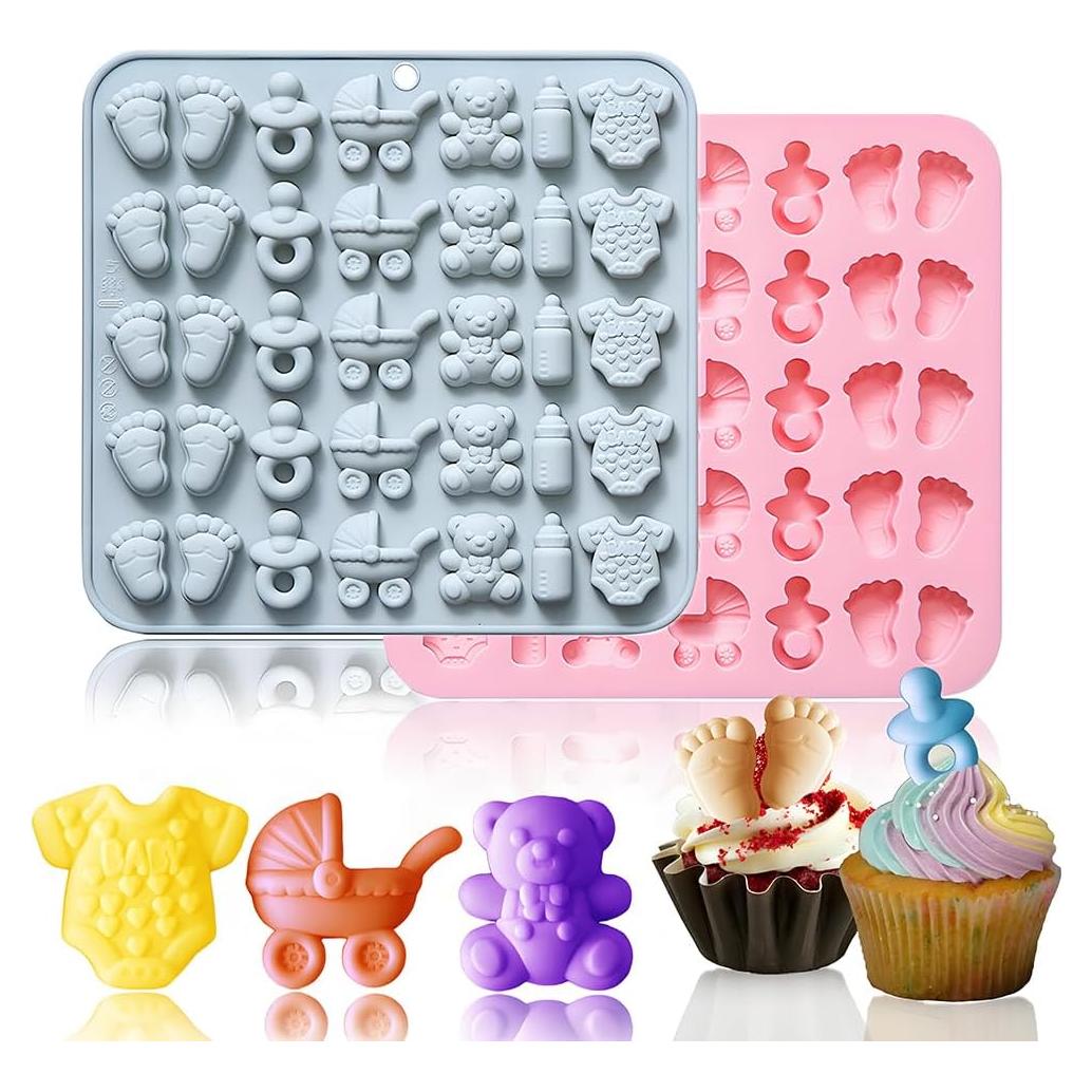 Moldes de Silicona Temáticos Baby Shower OURASHERO - 2 Piezas