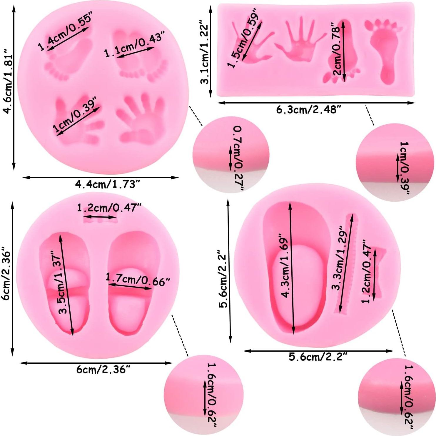 Moldes de Silicona para Fondant Bebé Mujiang Set de 4