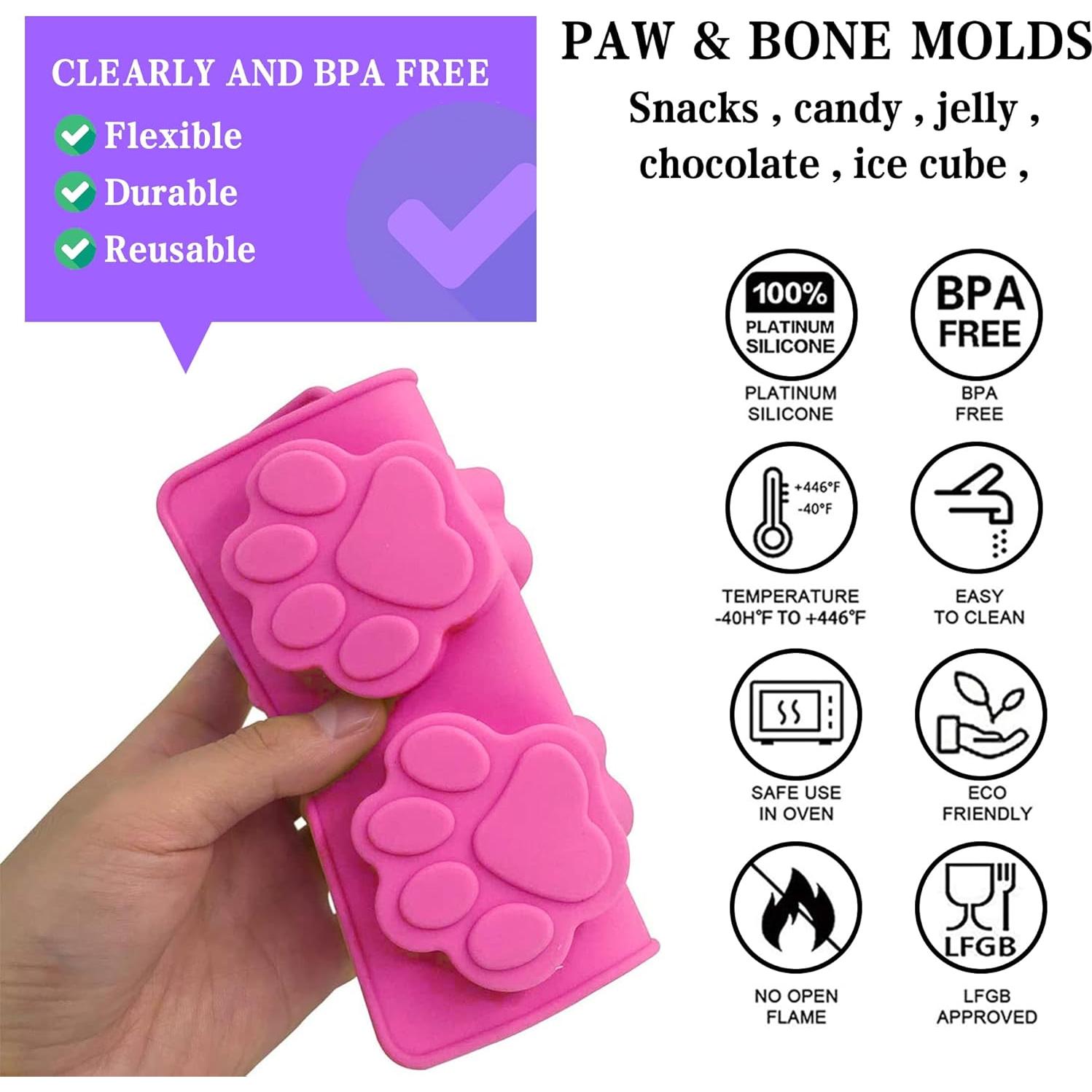 Moldes de Silicona SAGOOITS para Galletas de Perro - 4 PZS