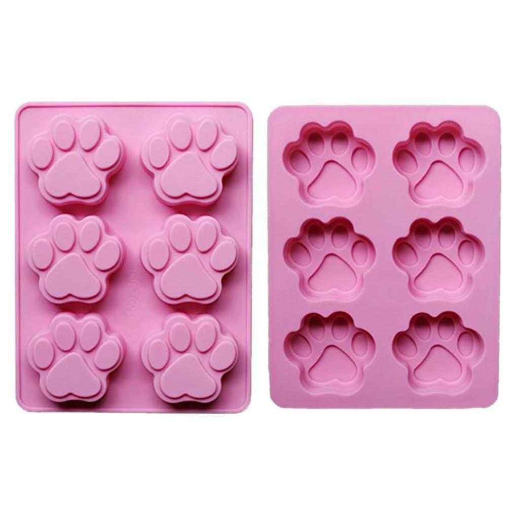 Juego de Moldes de Silicona POPBLOSSOM Huellas de Patas Rosa