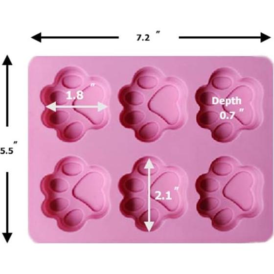 Juego de Moldes de Silicona POPBLOSSOM Huellas de Patas Rosa