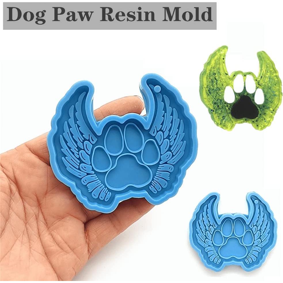 Molde de Huella de Perro de Silicona GrWisdAT - 3 Piezas Azul