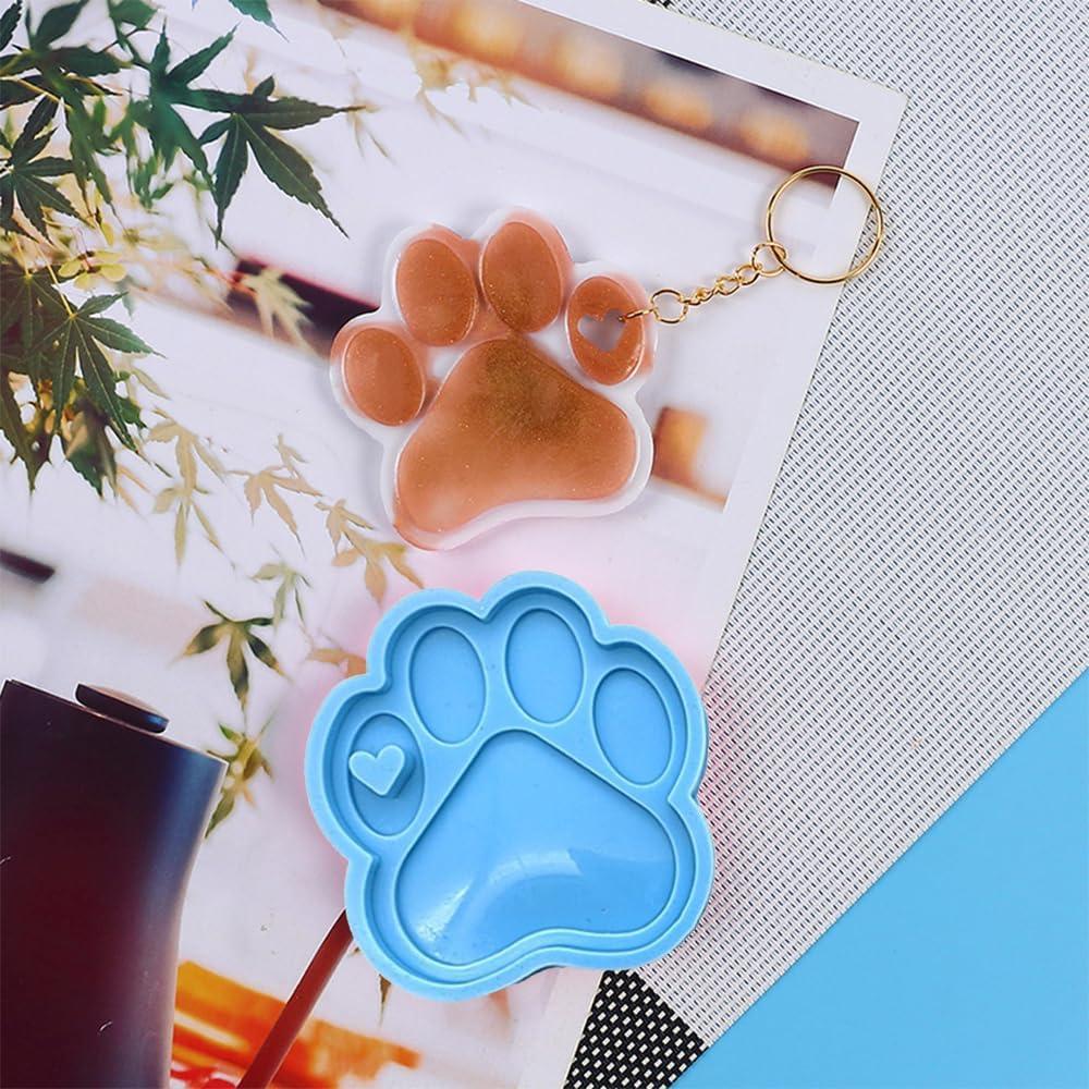 Molde de Huella de Perro de Silicona GrWisdAT - 3 Piezas Azul