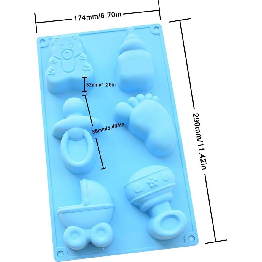 Molde de Silicona para Jabón Baby Shower DanziX - 3 Piezas