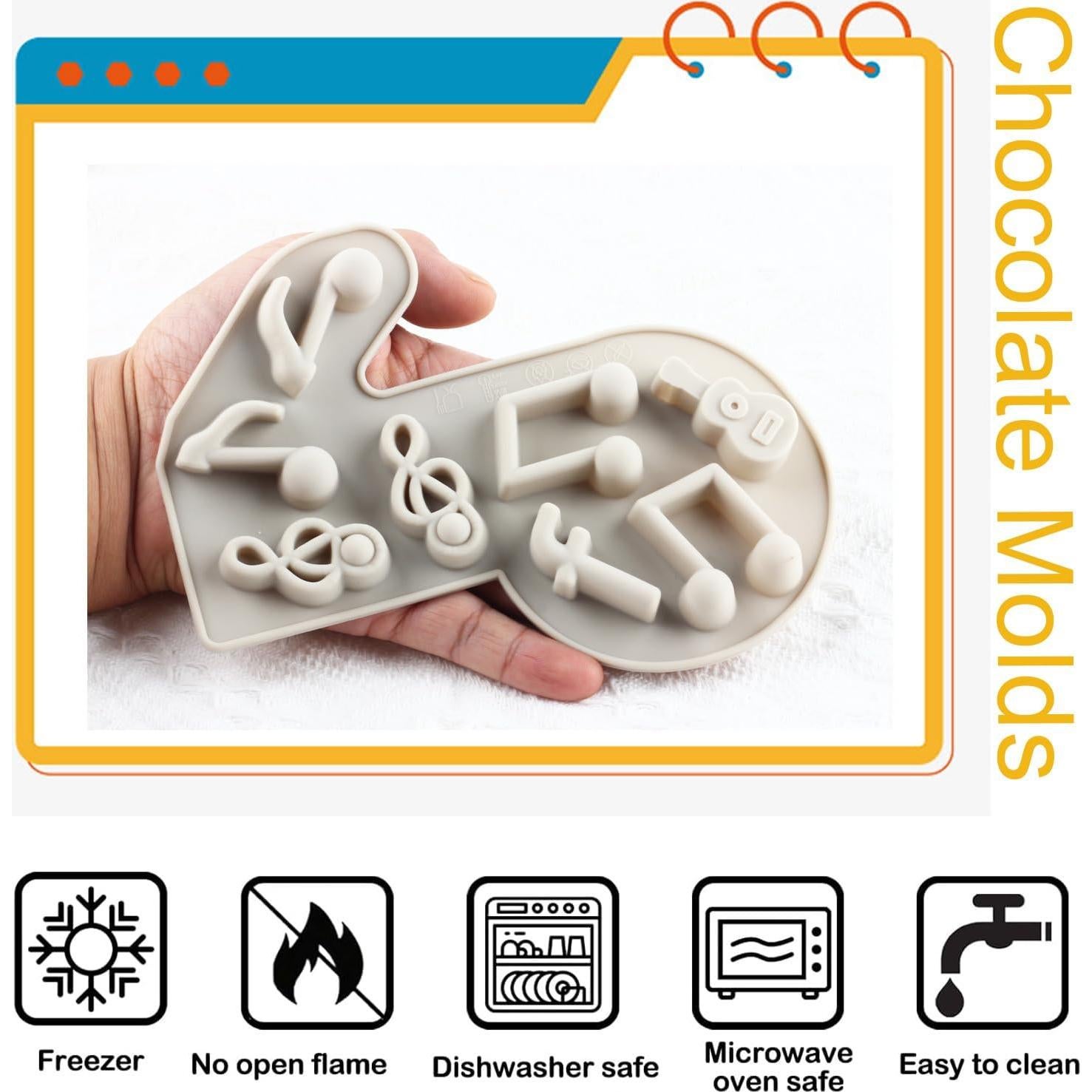 Moldes de Silicona Musical YIMINGMOLD Set de 2 para Caramelos