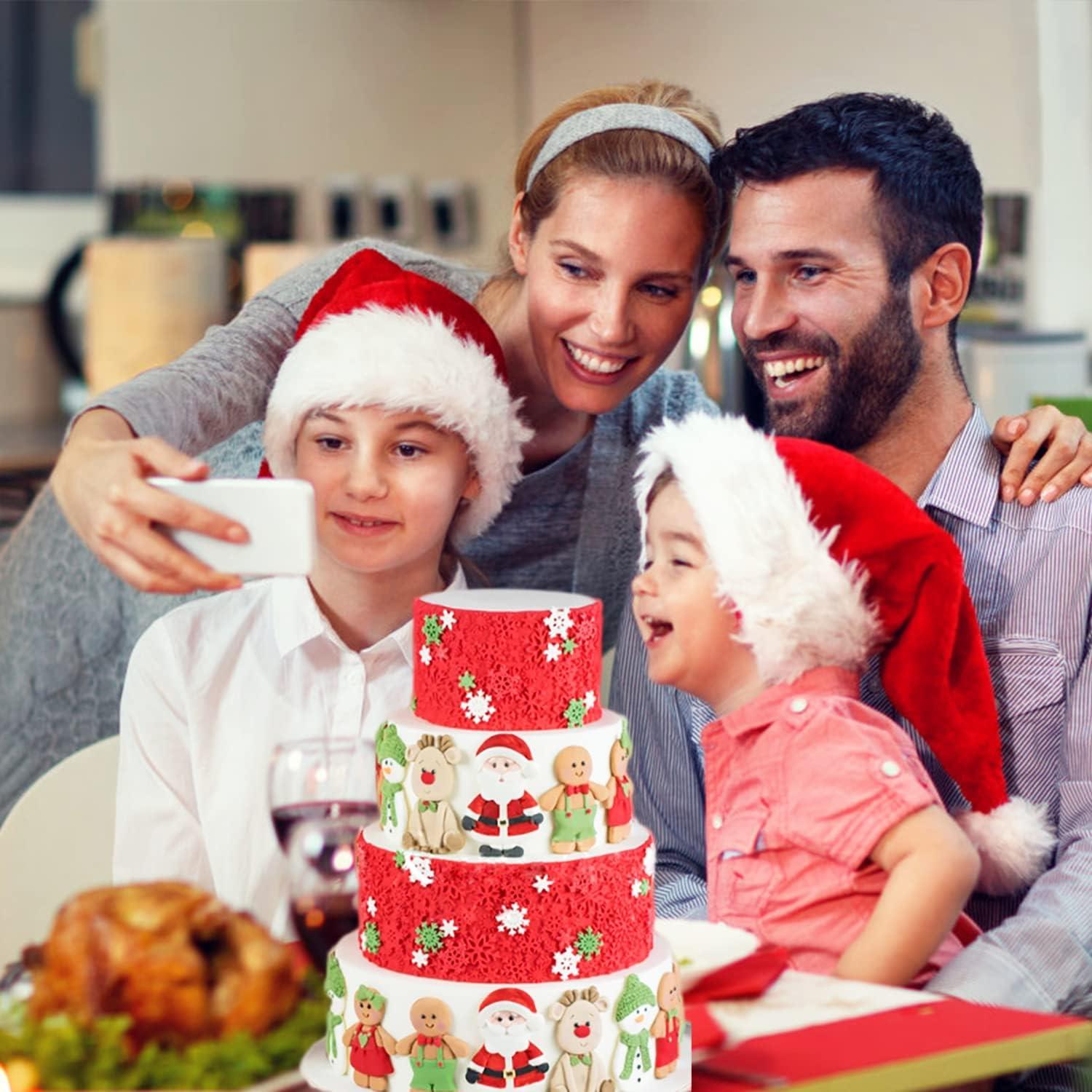 Moldes de Silicona Grande Navidad JJzxwish - Santa, Reno, Muñeco de Nieve