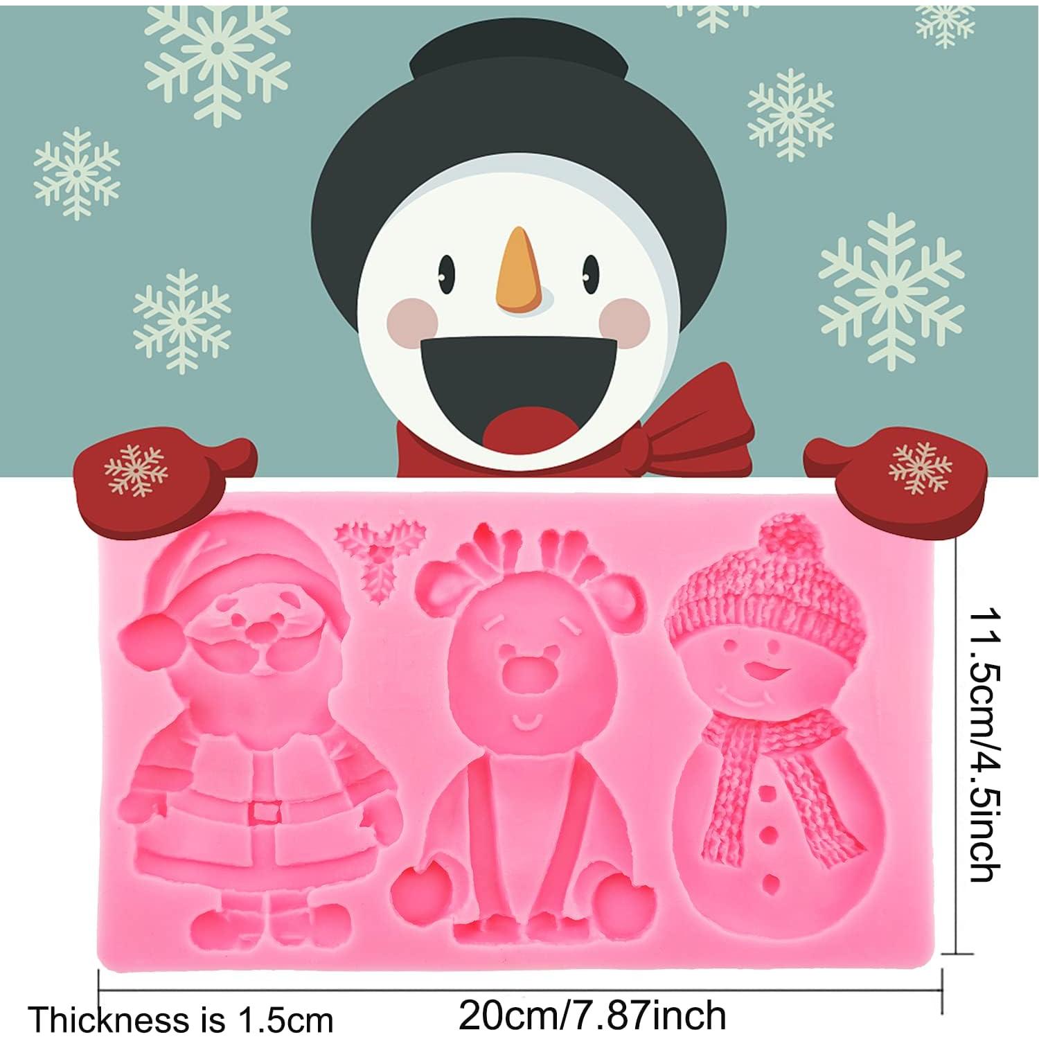 Moldes de Silicona Grande Navidad JJzxwish - Santa, Reno, Muñeco de Nieve