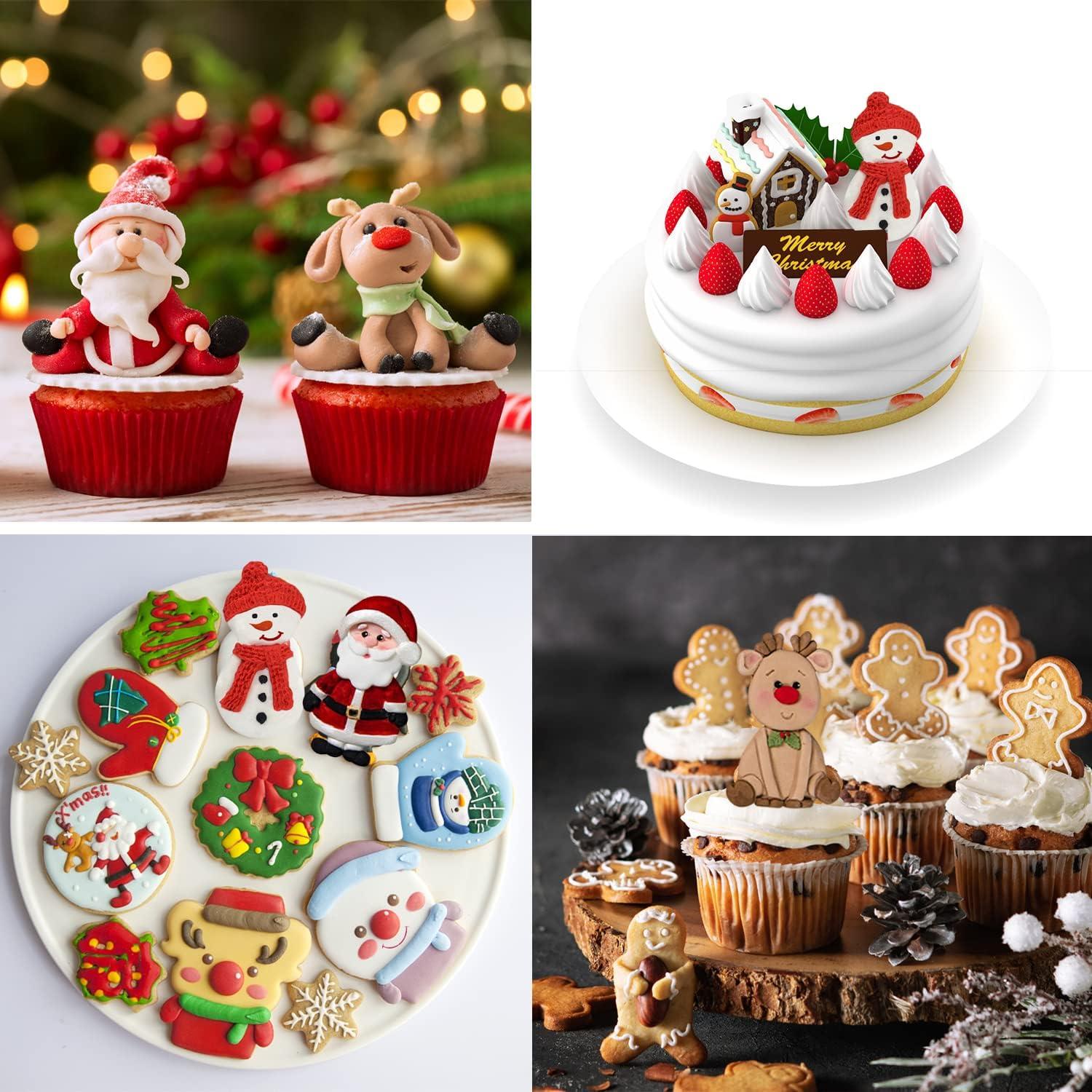 Moldes de Silicona Grande Navidad JJzxwish - Santa, Reno, Muñeco de Nieve