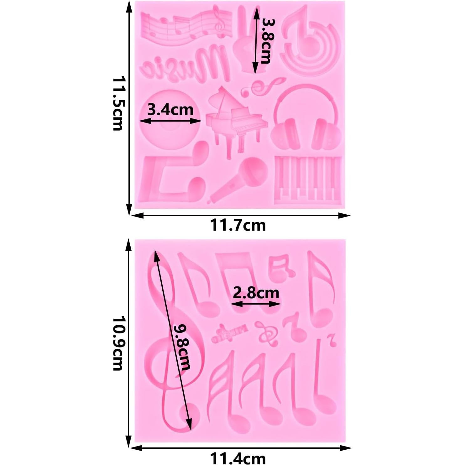 Molde de Fondant Musical ZiXiang - Silicona 2 Piezas