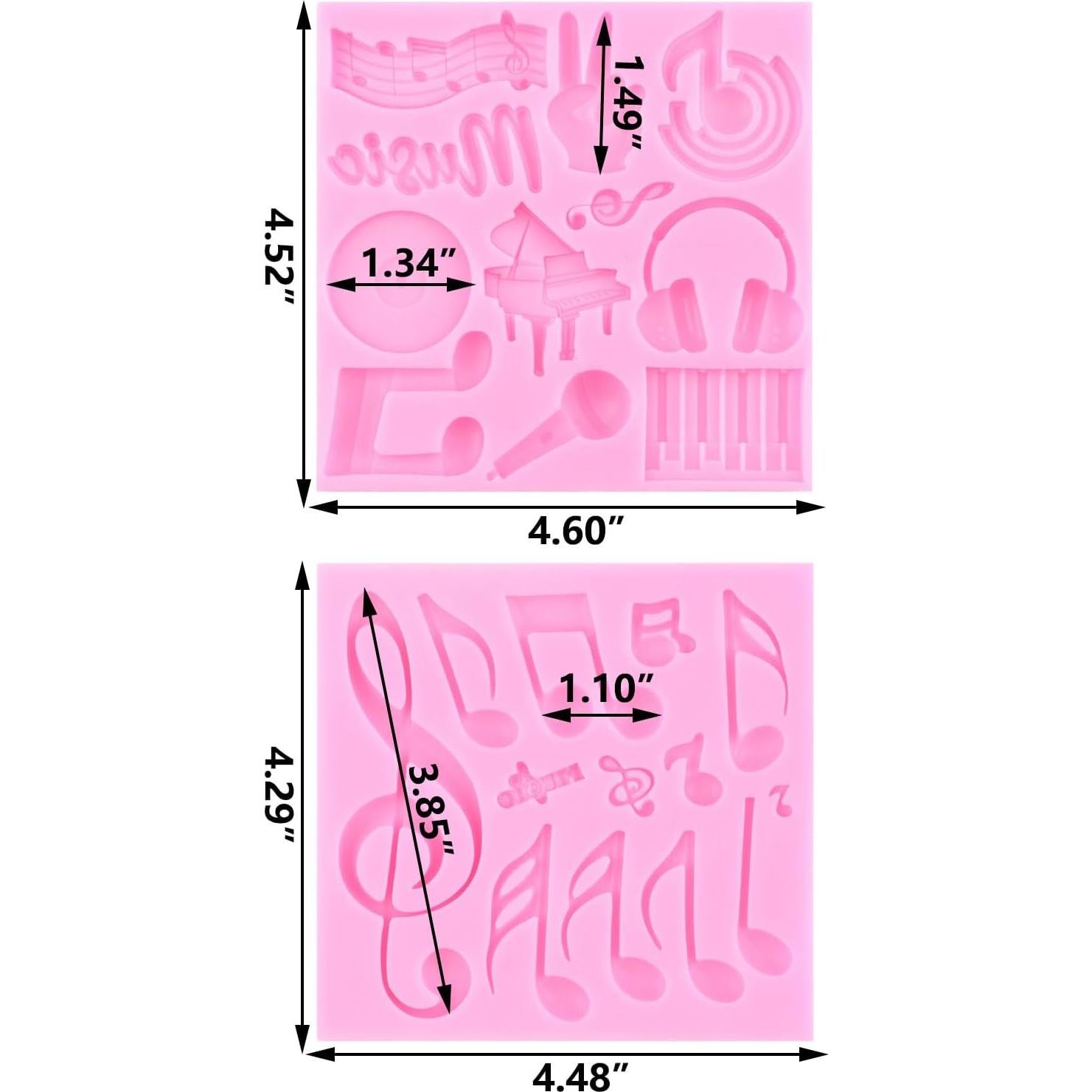 Molde de Fondant Musical ZiXiang - Silicona 2 Piezas