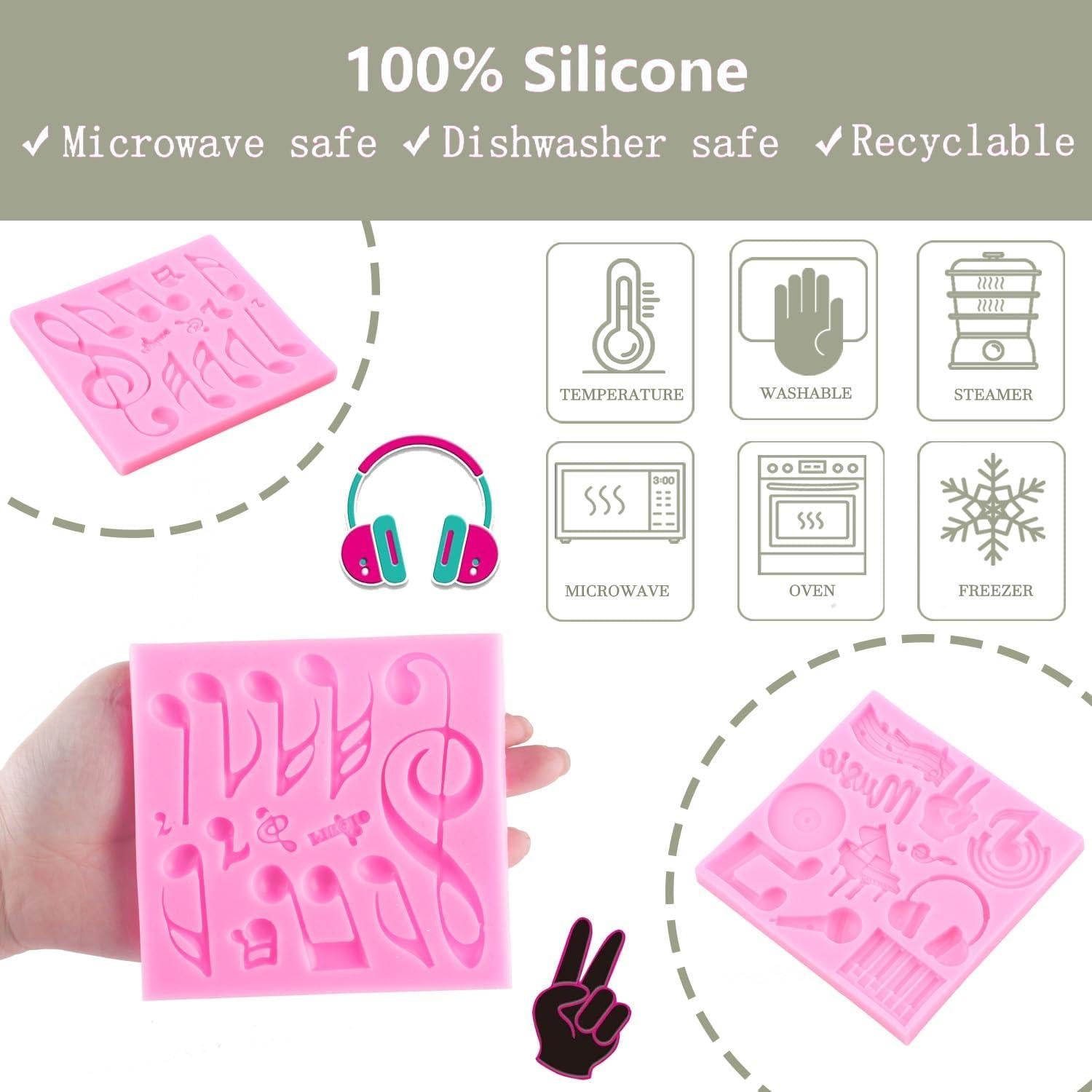 Molde de Fondant Musical ZiXiang - Silicona 2 Piezas