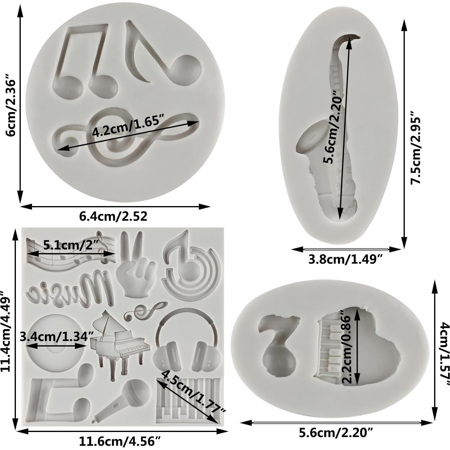 Moldes de Silicona Musical MINFEIDMS - Set de 4 Piezas