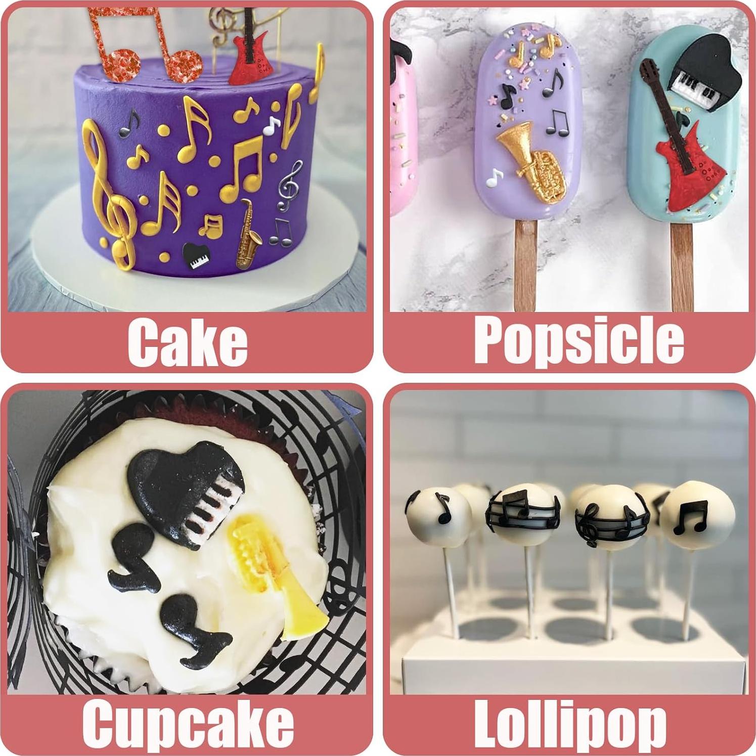 Moldes de Silicona Musical 6 Pcs ywzbomoldrm - Guitarra, Piano