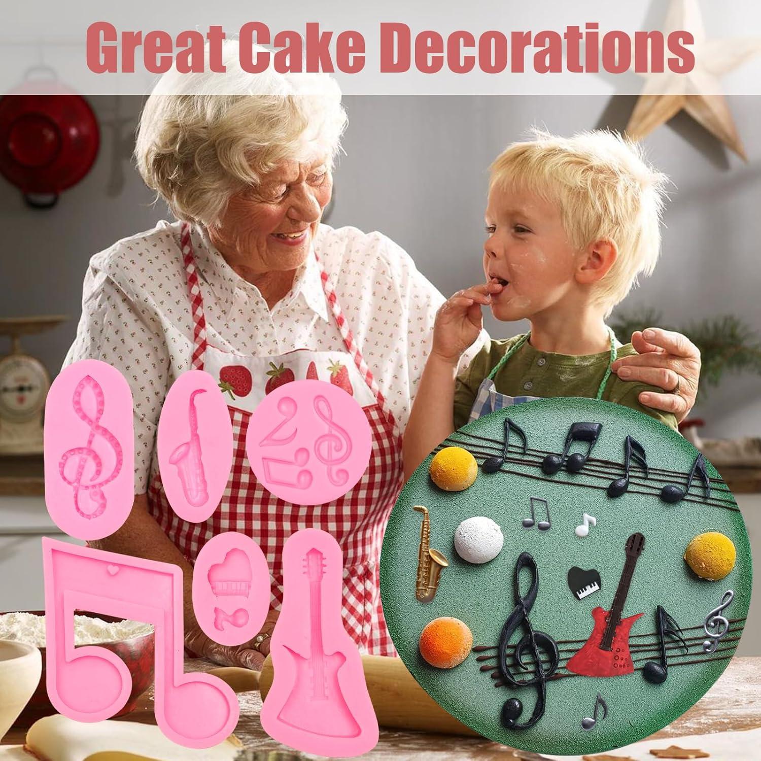 Moldes de Silicona Musical 6 Pcs ywzbomoldrm - Guitarra, Piano