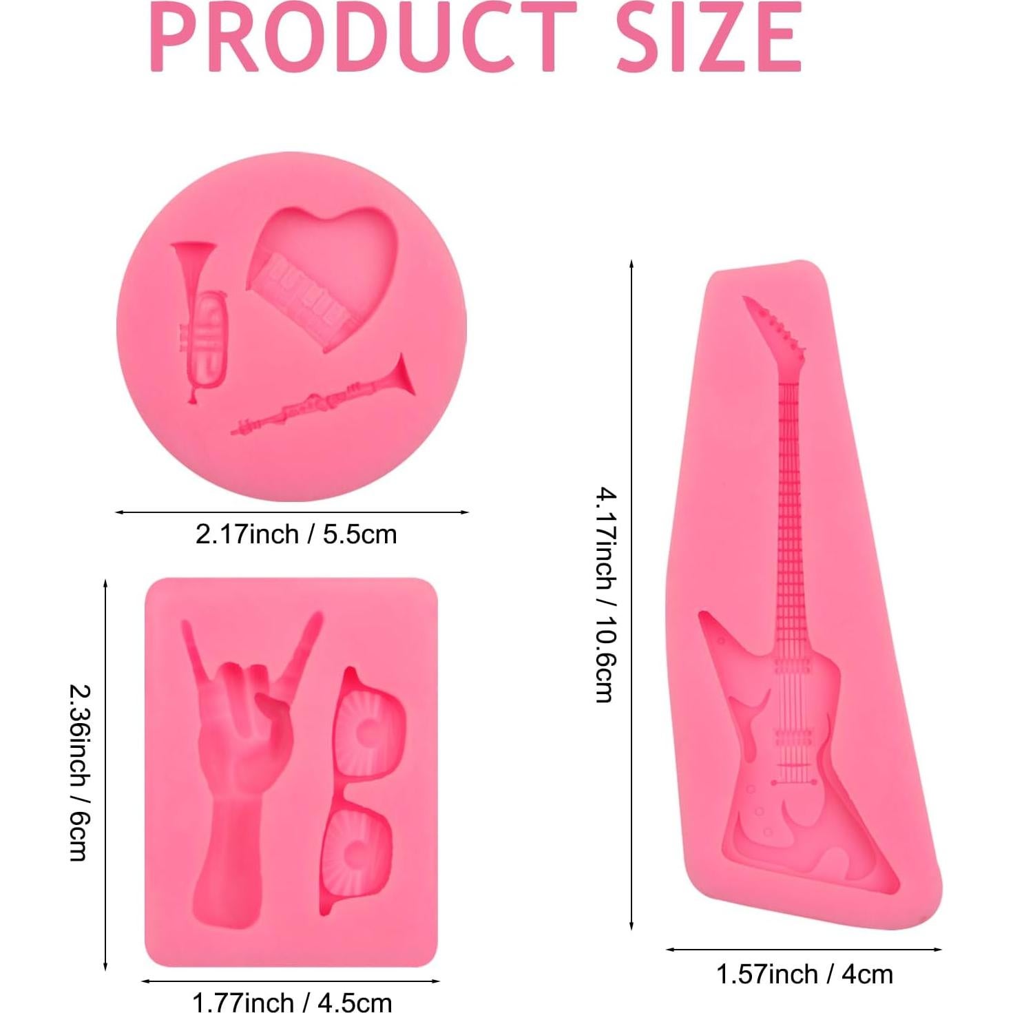 Juego de Moldes de Silicona Musical Octhallow - 3 Piezas Rosa