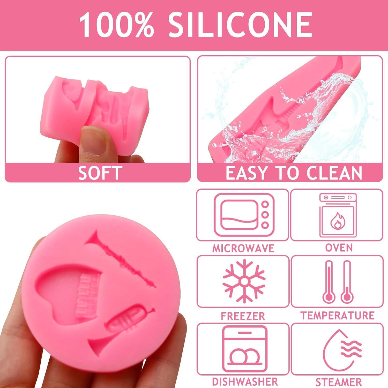 Juego de Moldes de Silicona Musical Octhallow - 3 Piezas Rosa