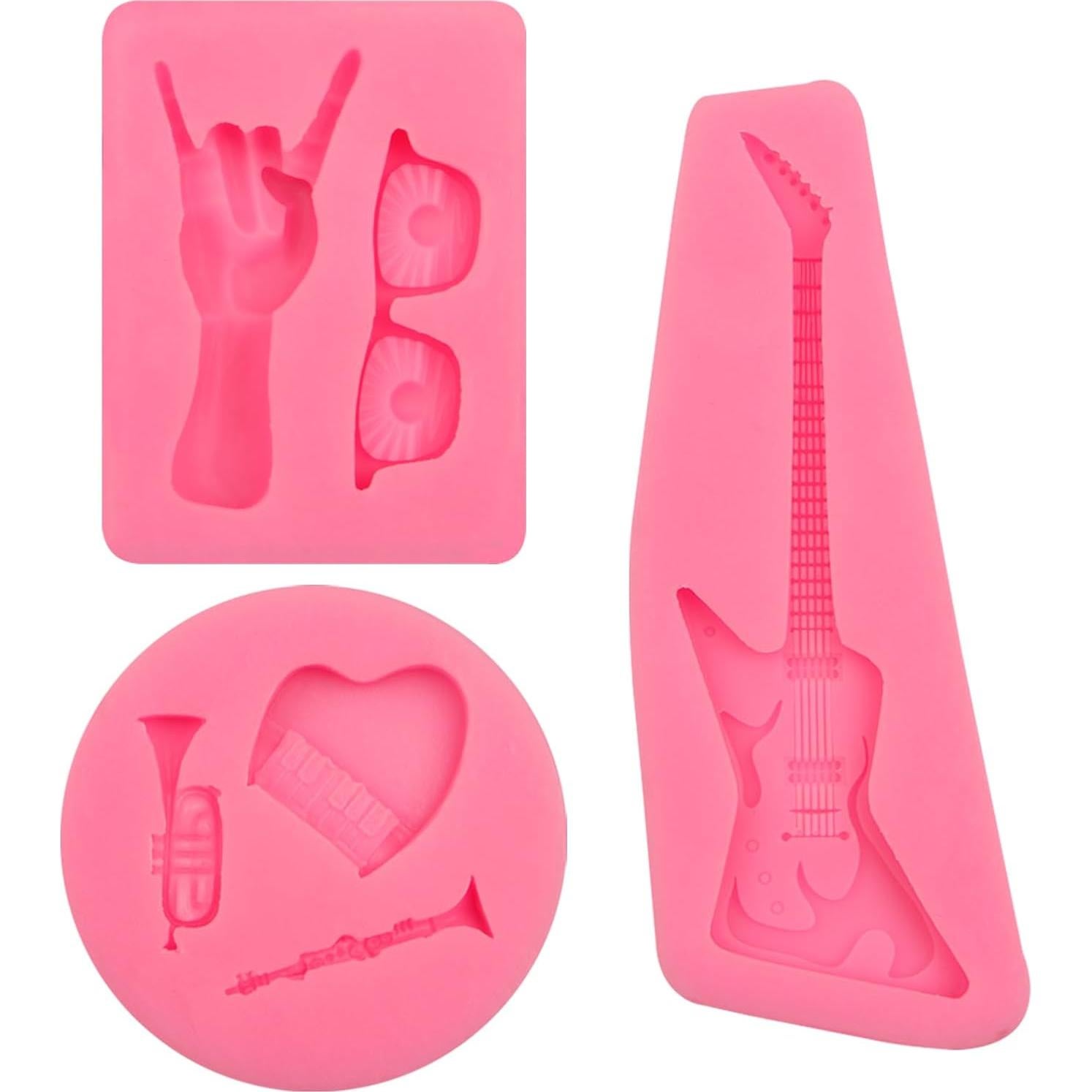 Juego de Moldes de Silicona Musical Octhallow - 3 Piezas Rosa