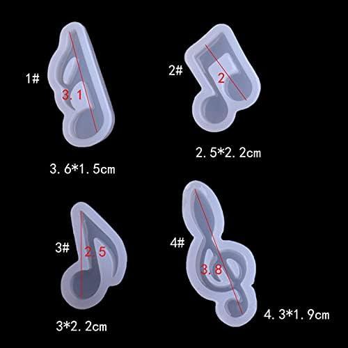 Molde de Silicona Acxico 4 Piezas Nota Musical Joyería DIY