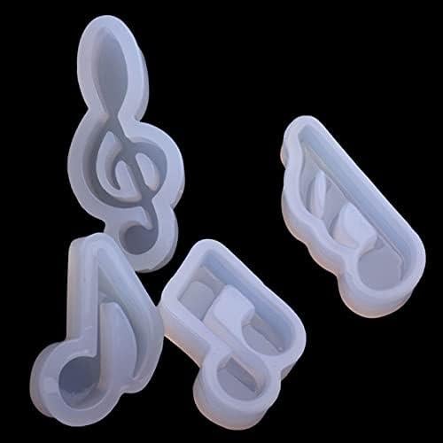 Molde de Silicona Acxico 4 Piezas Nota Musical Joyería DIY