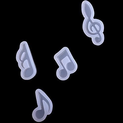 Molde de Silicona Acxico 4 Piezas Nota Musical Joyería DIY