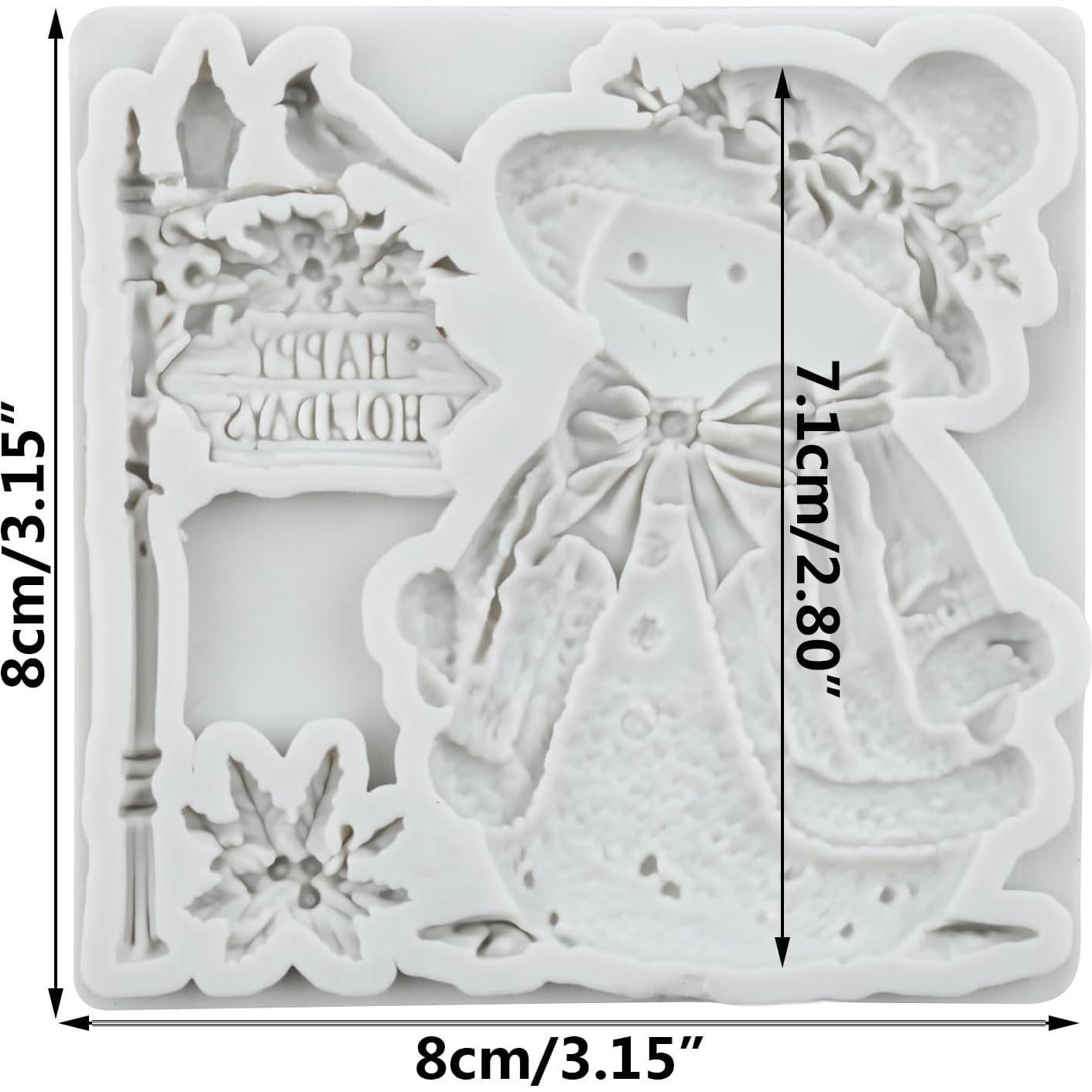 Molde de Silicona Muñeco de Nieve Navidad Lingzhi 8x8 cm