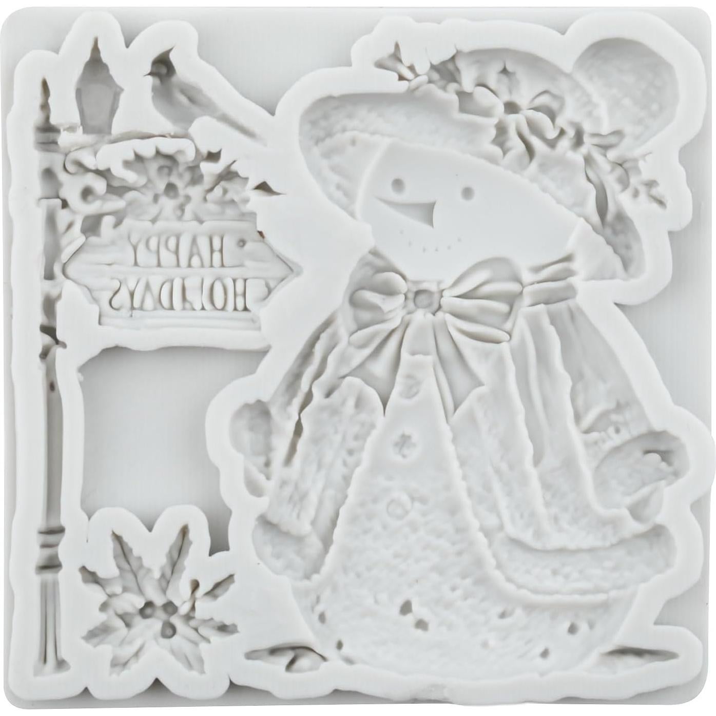 Molde de Silicona Muñeco de Nieve Navidad Lingzhi 8x8 cm