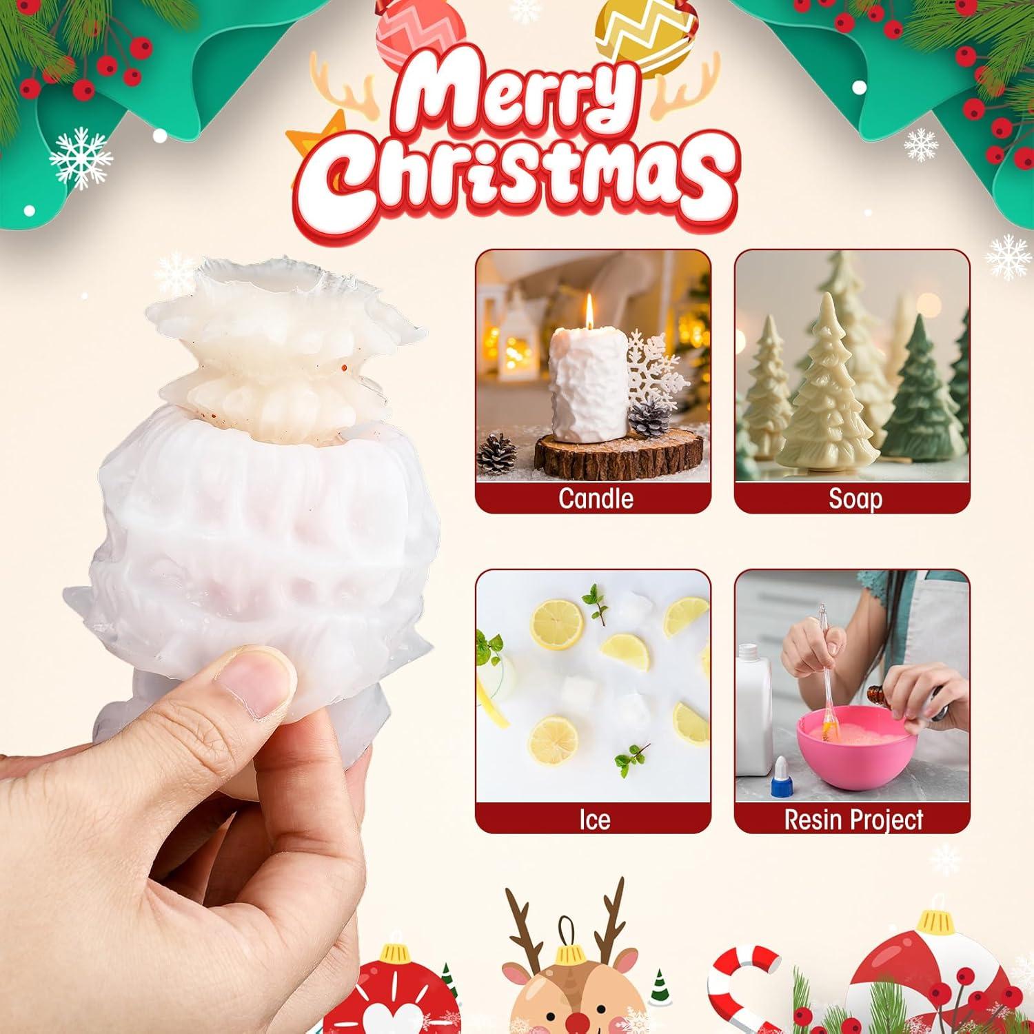 Conjunto de 10 Moldes de Silicona para Velas Navidad LemonRoad