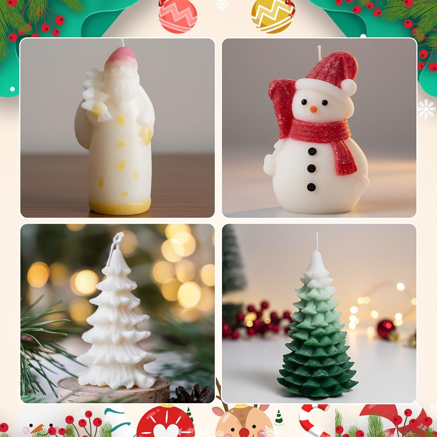 Conjunto de 10 Moldes de Silicona para Velas Navidad LemonRoad