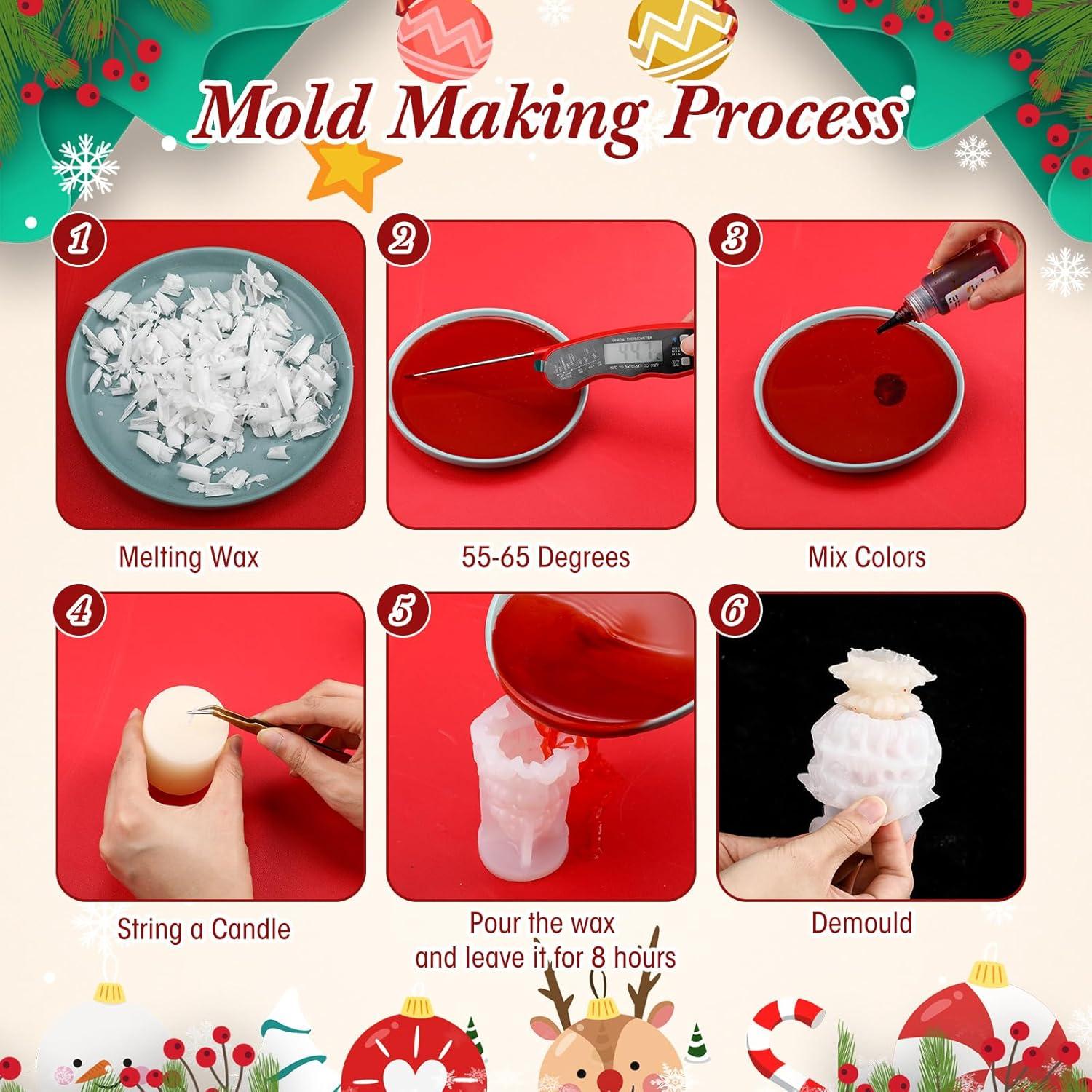 Conjunto de 10 Moldes de Silicona para Velas Navidad LemonRoad