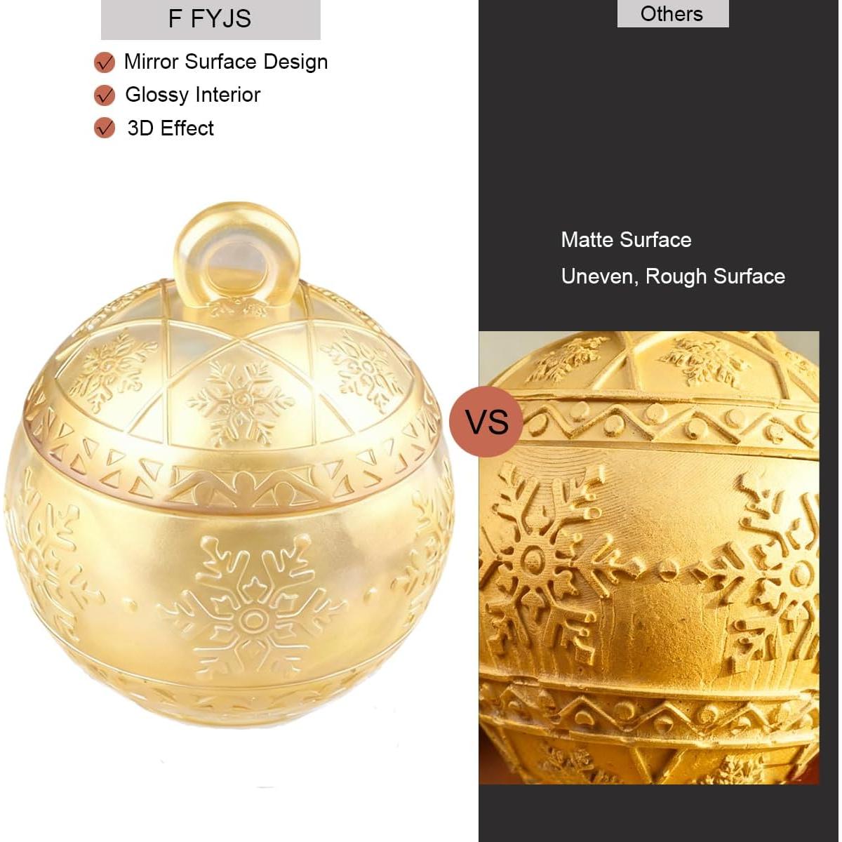 Molde de Silicona F FYJS para Tarro de Navidad con Copo de Nieve