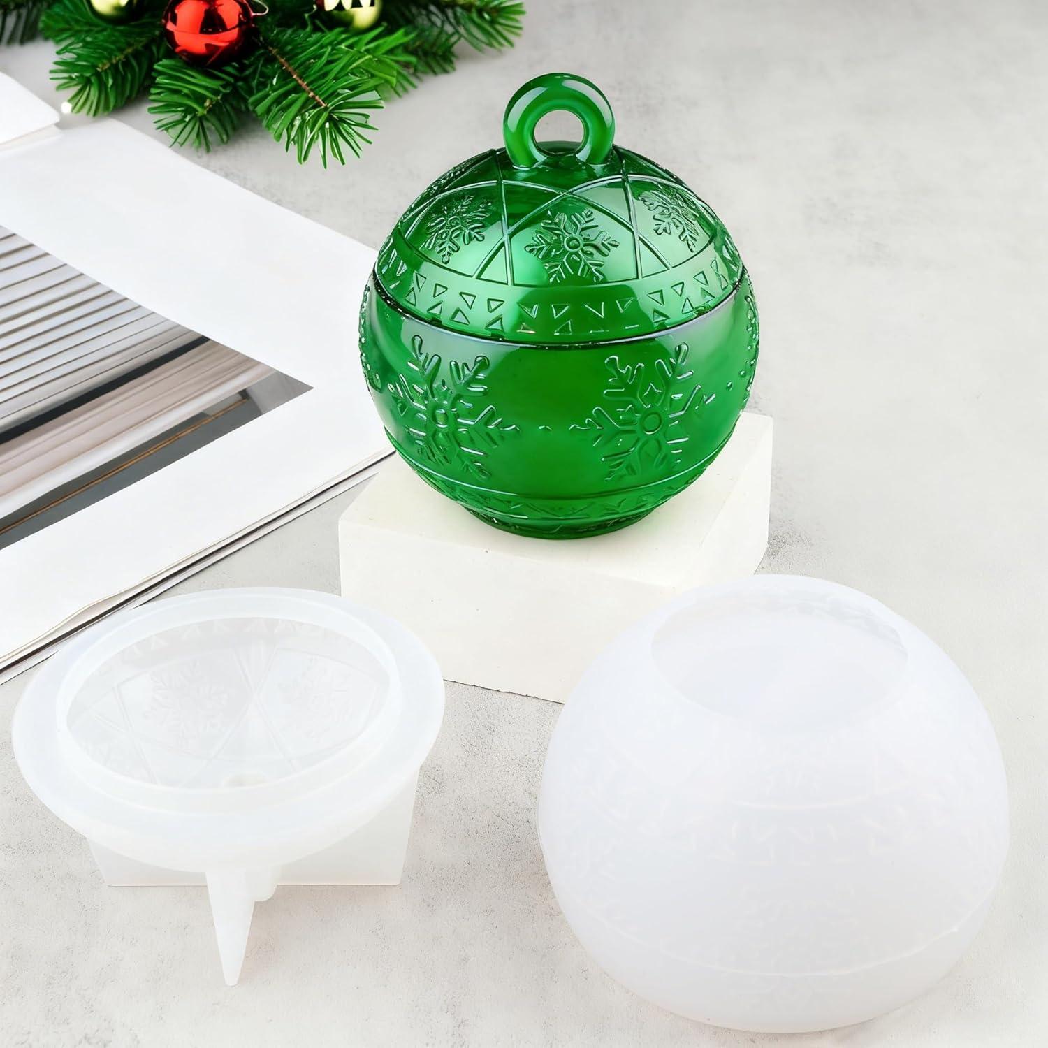 Molde de Silicona F FYJS para Tarro de Navidad con Copo de Nieve