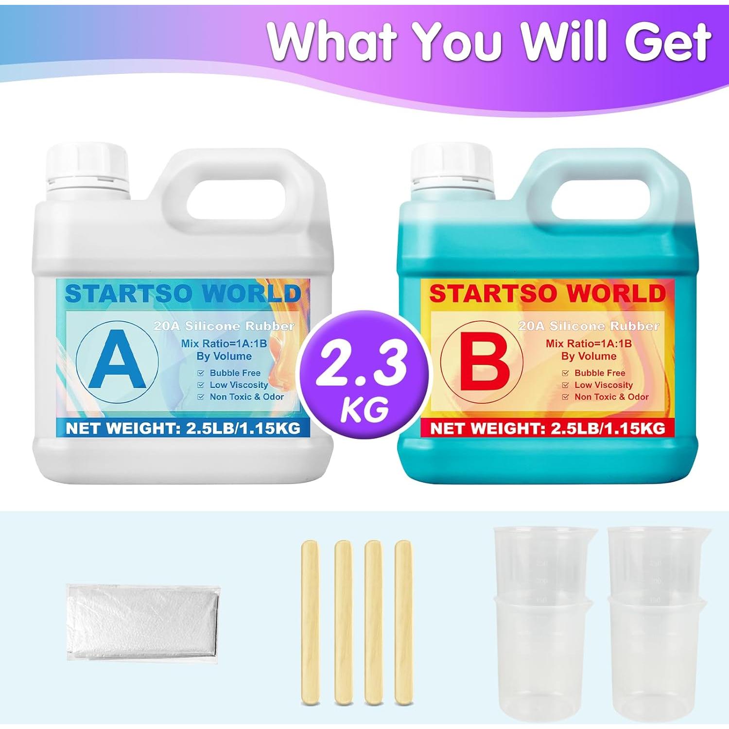 Kit de Moldes de Silicona STARTSO WORLD 2.79kg Verde Jade