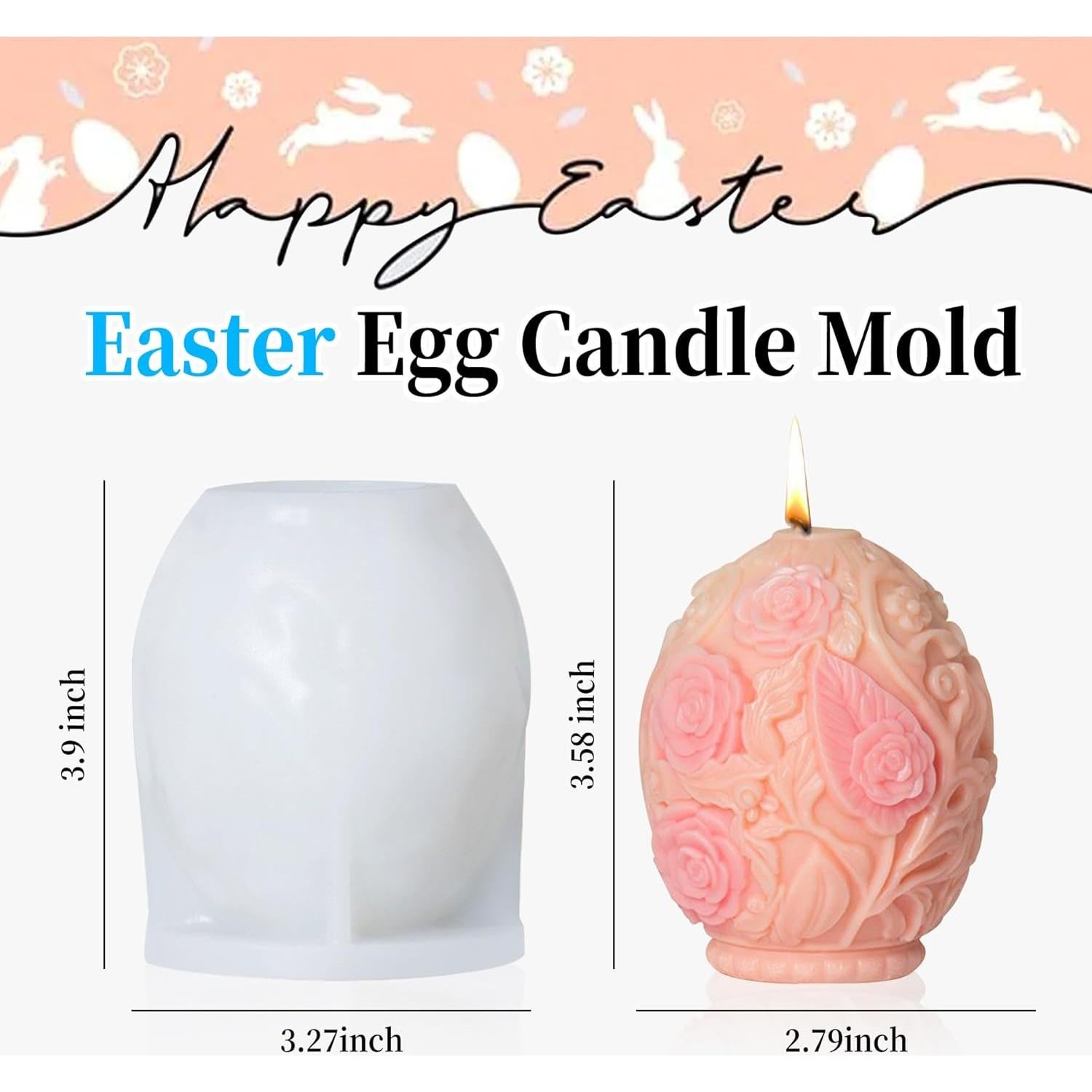 Molde de Silicona Huevo de Pascua MGLIFEUL para Velas 11.5x8.5cm