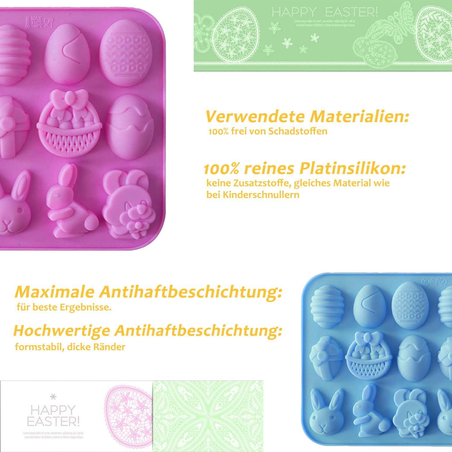 Juego de Moldes de Silicona Sunyuneey para Dulces de Pascua