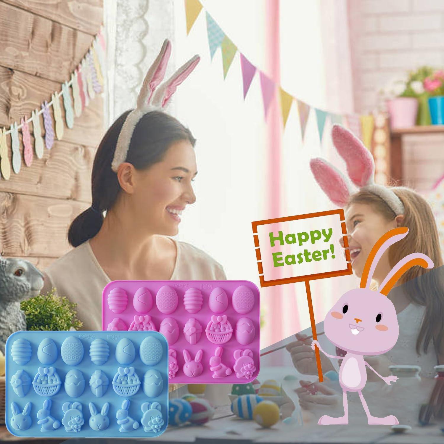 Juego de Moldes de Silicona Sunyuneey para Dulces de Pascua