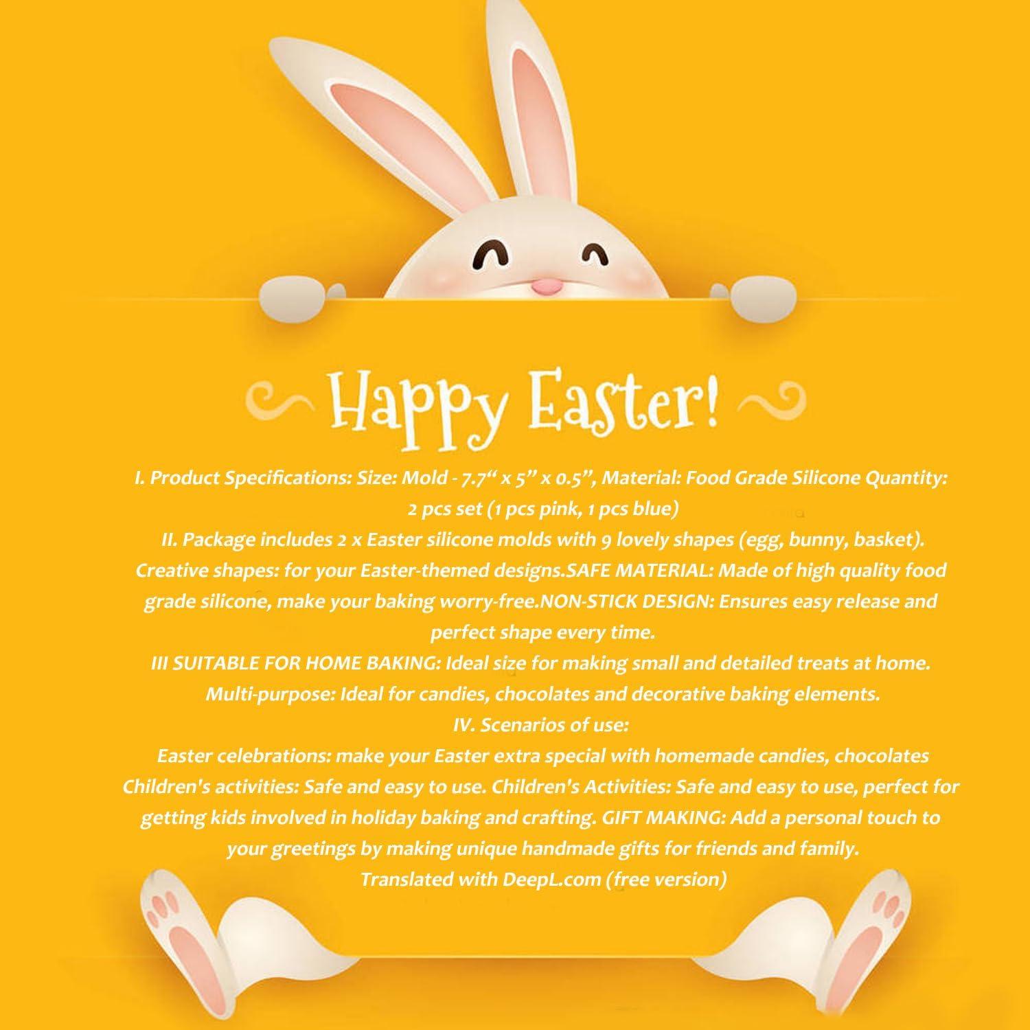 Juego de Moldes de Silicona Sunyuneey para Dulces de Pascua