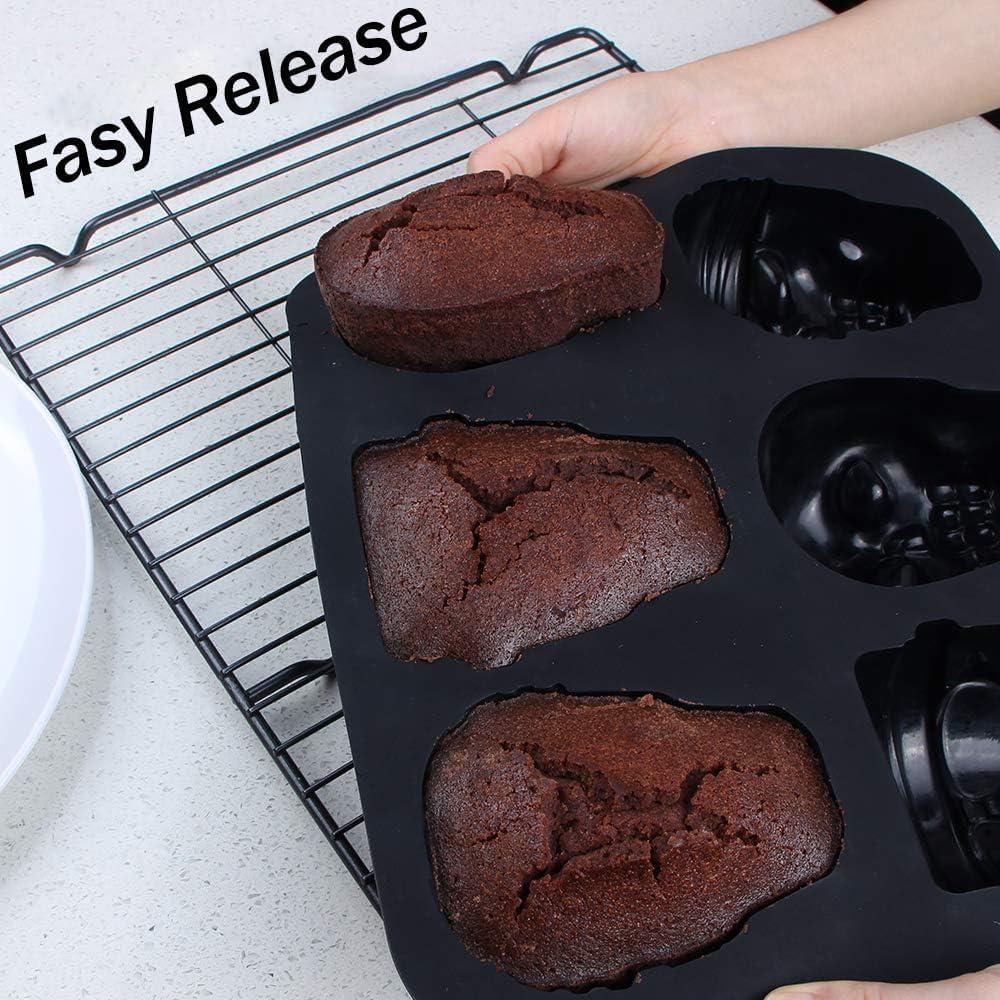Molde de Silicona WESUN Calavera 6 Cavidades para Pasteles y Hielo