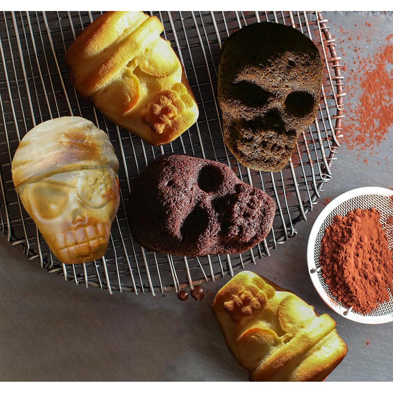 Molde de Silicona WESUN Calavera 6 Cavidades para Pasteles y Hielo