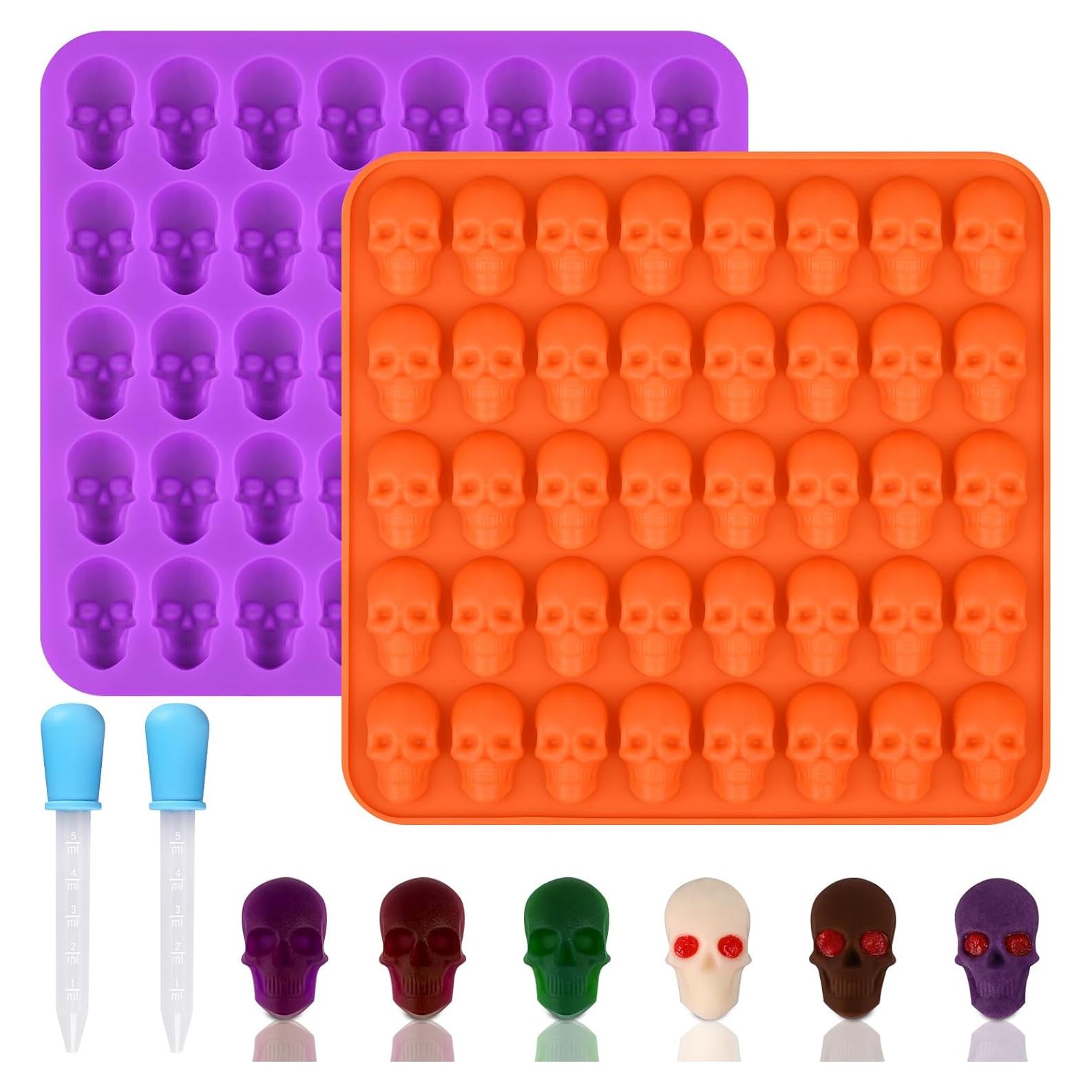 Moldes de Silicona para Caramelo HUAKENER - 2 Piezas Calavera