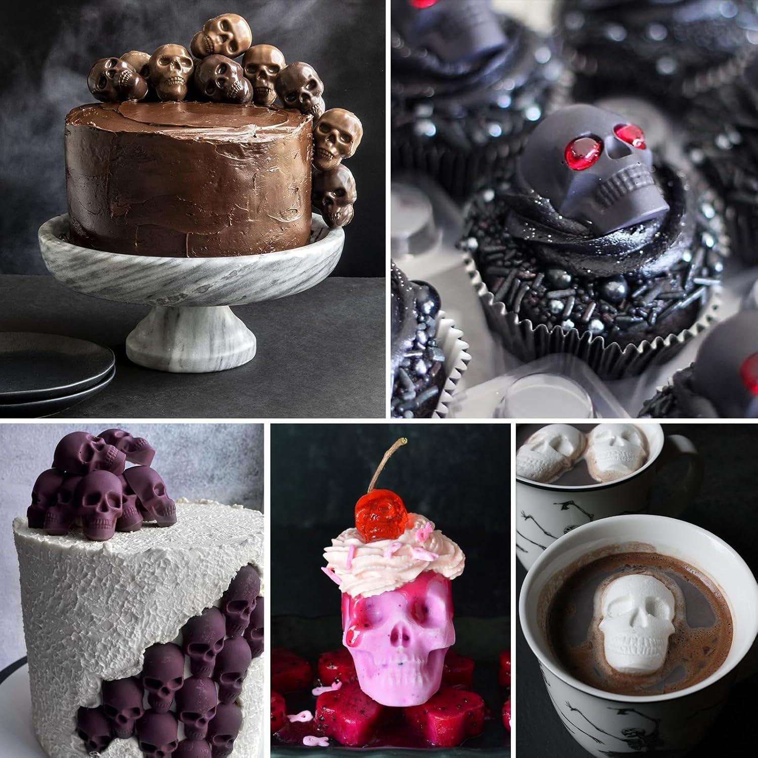 Moldes de Silicona para Caramelo HUAKENER - 2 Piezas Calavera