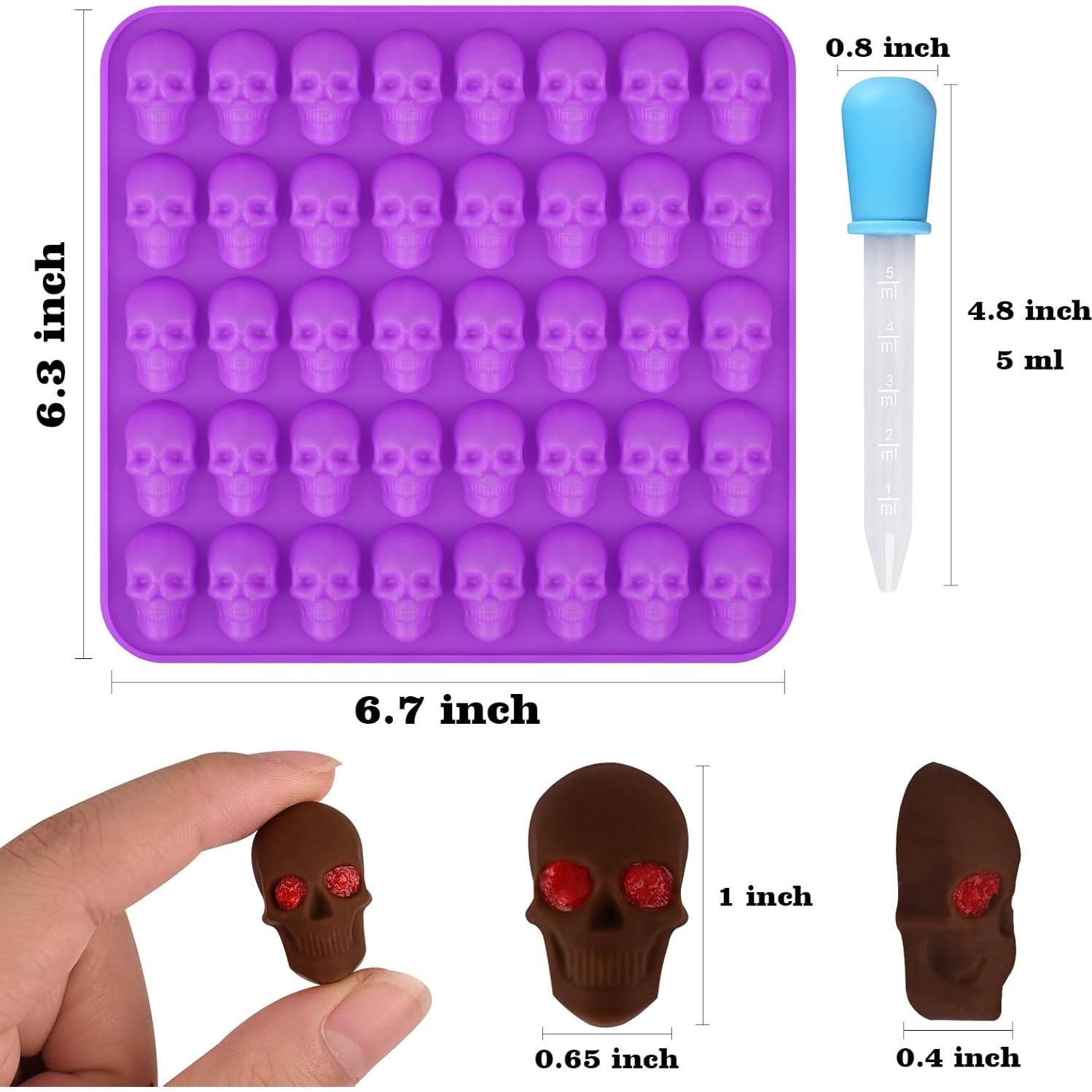 Moldes de Silicona para Caramelo HUAKENER - 2 Piezas Calavera